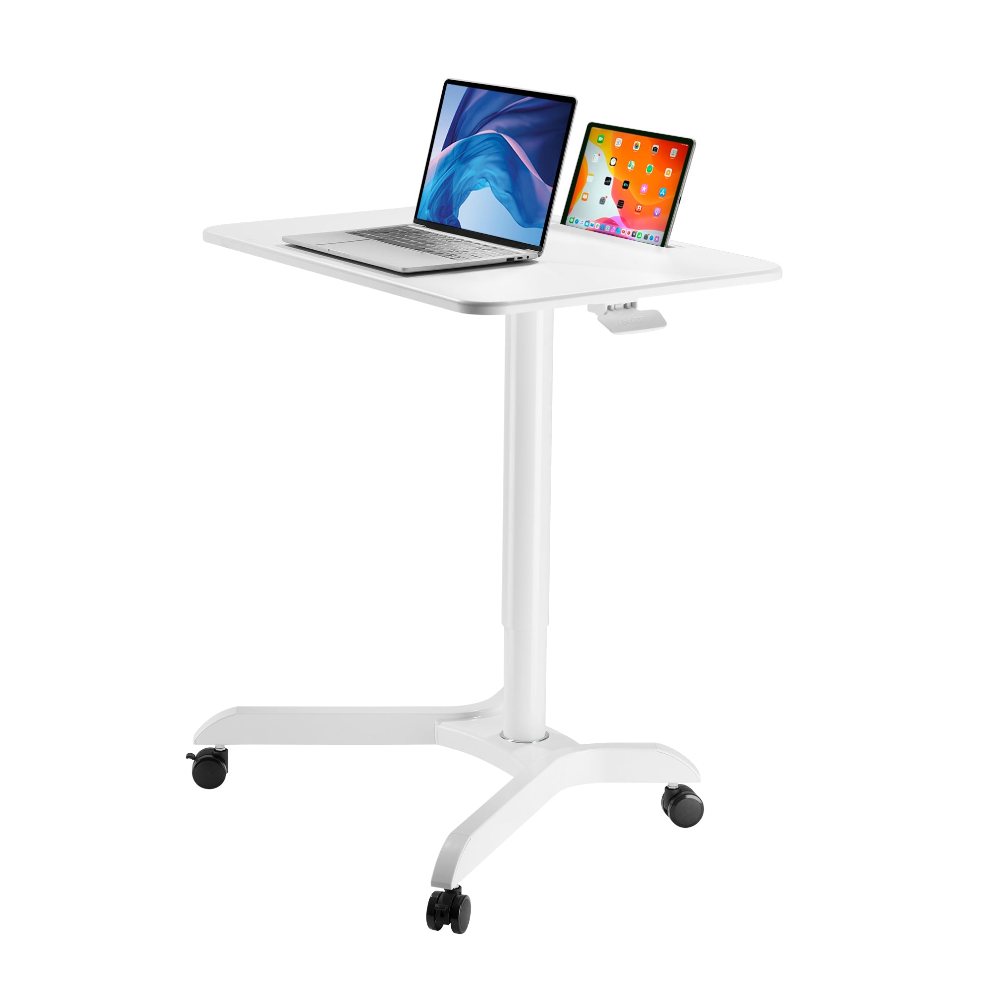 AVLT 44" Pneumatic Mobile Laptop Desk Cart - White
