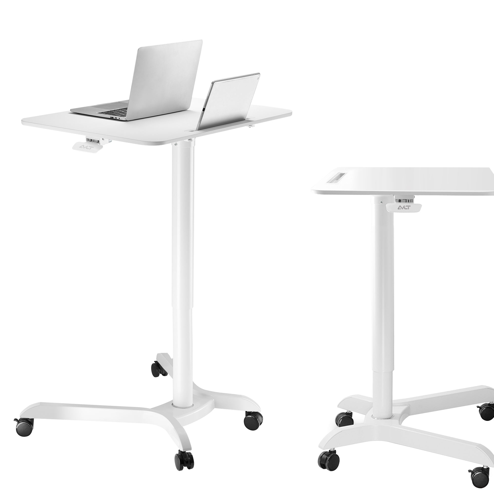 AVLT 44" Pneumatic Mobile Laptop Desk Cart - White