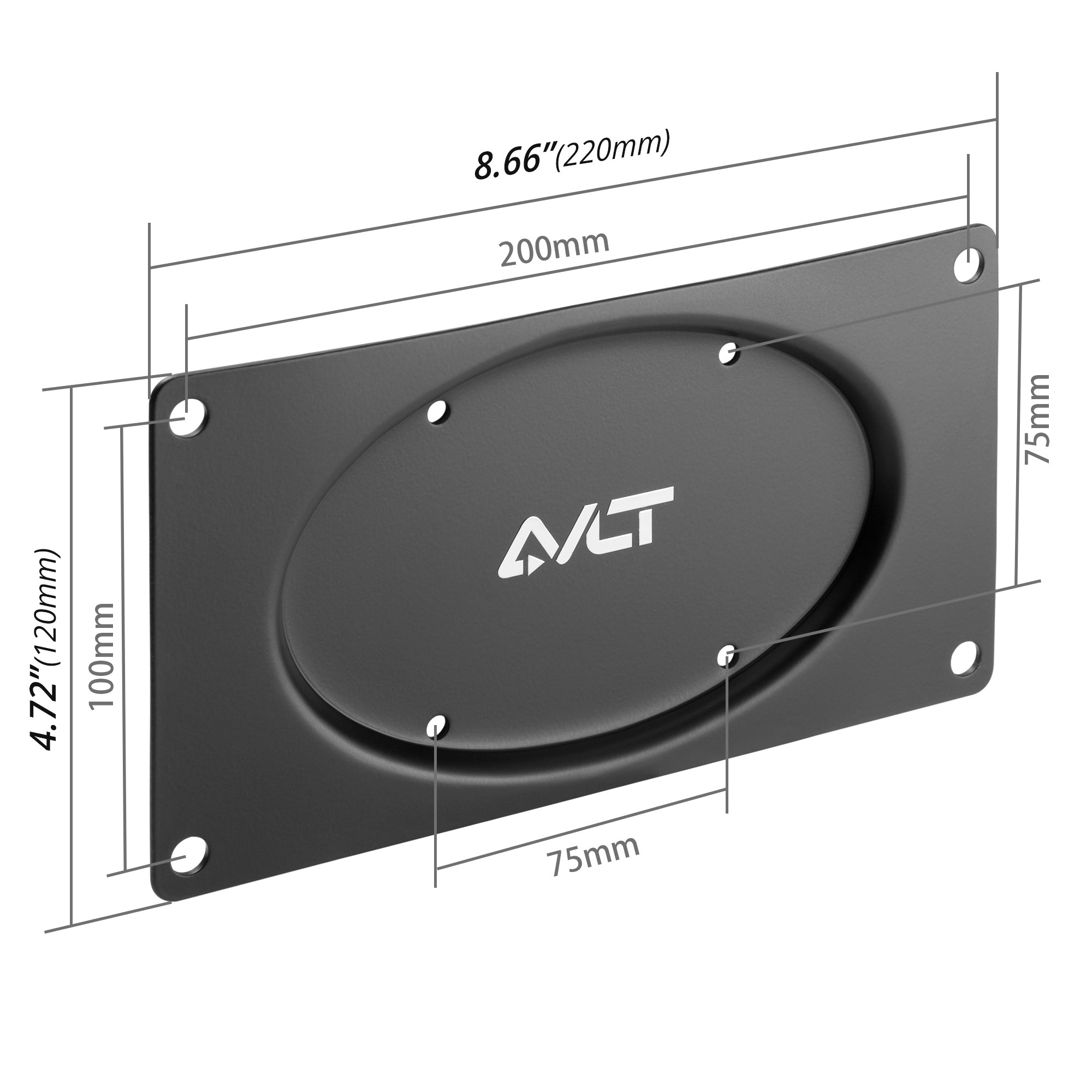 AVLT VESA 200 x 100 Extension Plate Adapter - Black