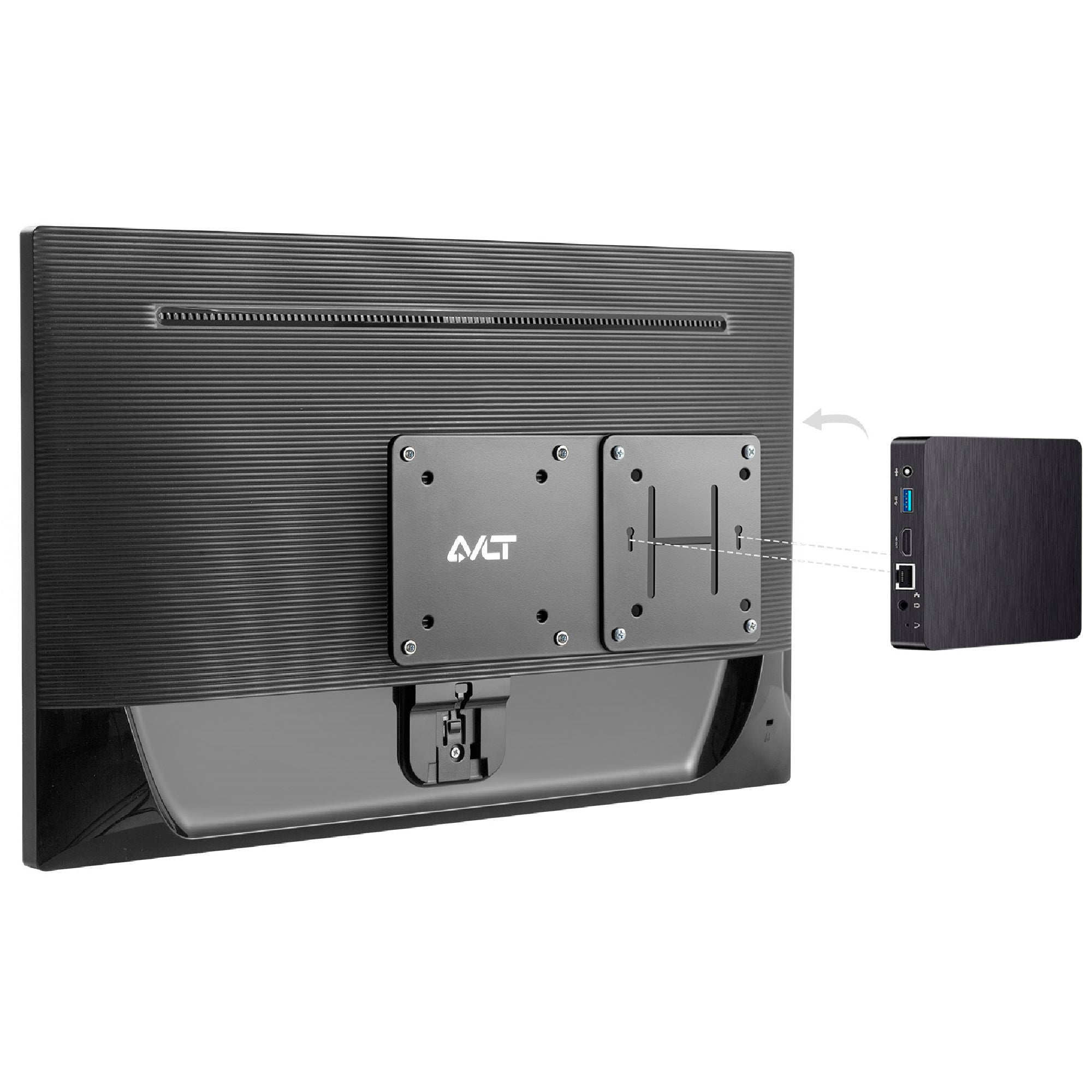 AVLT VESA Extension Plate Adapter for Intel NUC Mini PC - Black