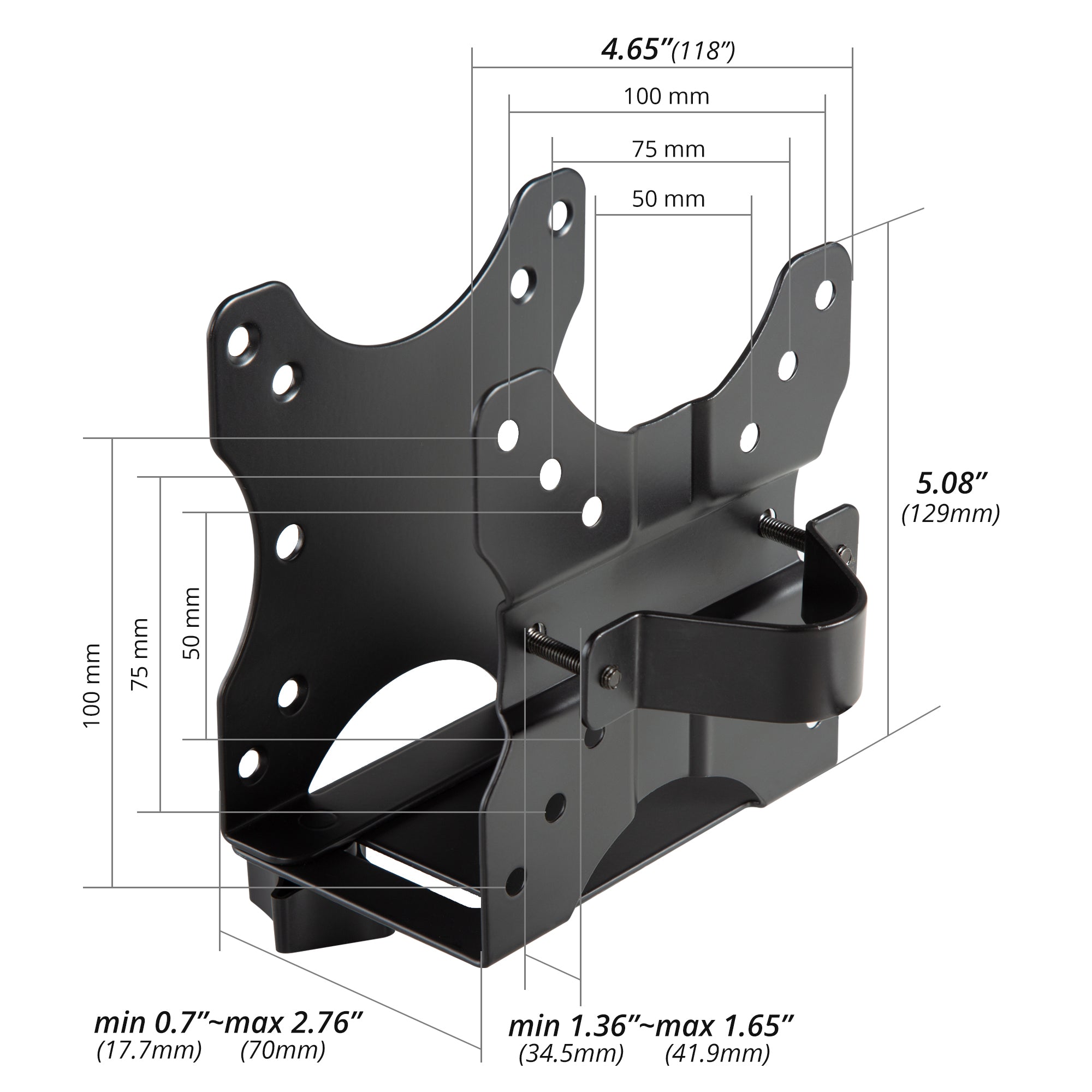 AVLT Thin Client VESA Mount for Intel NUC Mini PC - Black