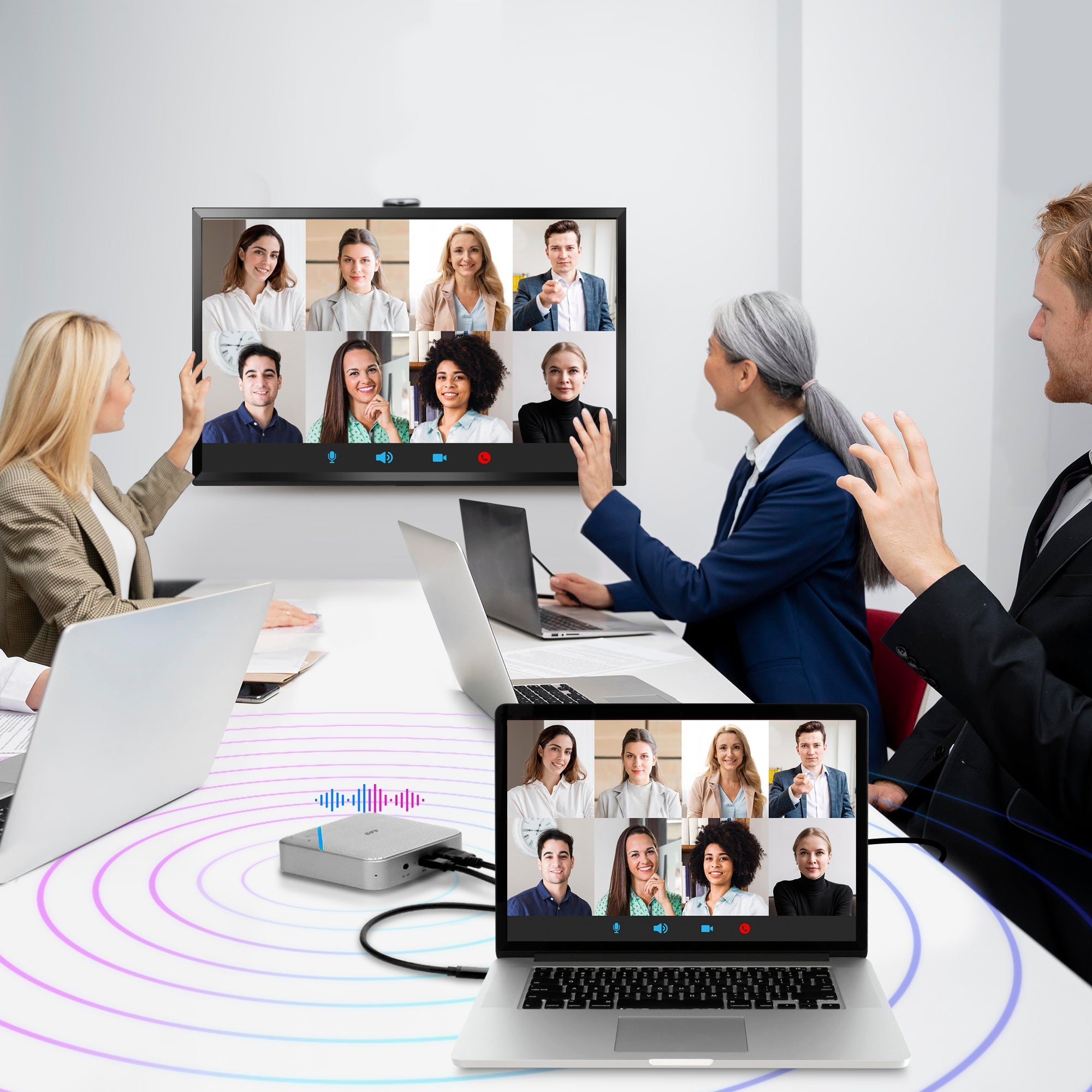AVLT USB-C PD Media Hub Conference Speaker - Gray