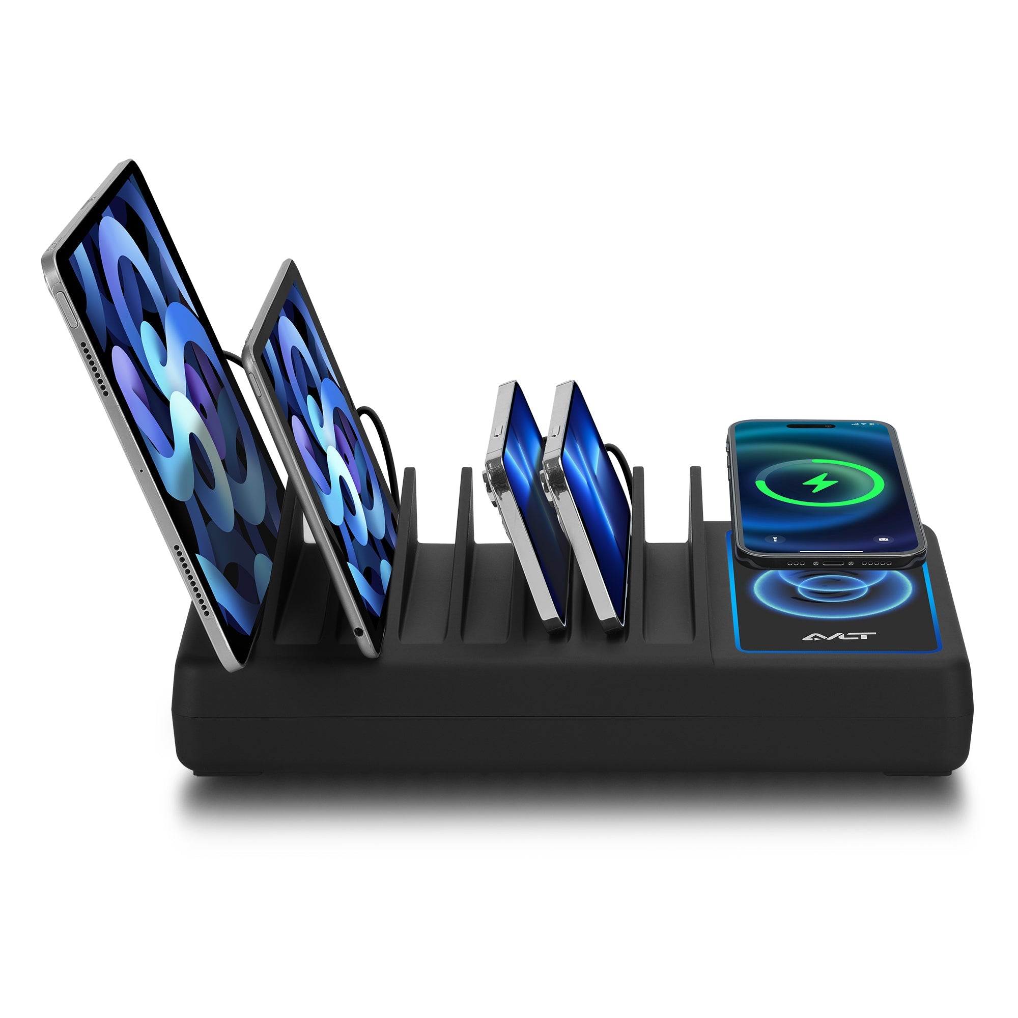 AVLT 10-port USB-A USB-C with Wireless Charging Station -150W - Black