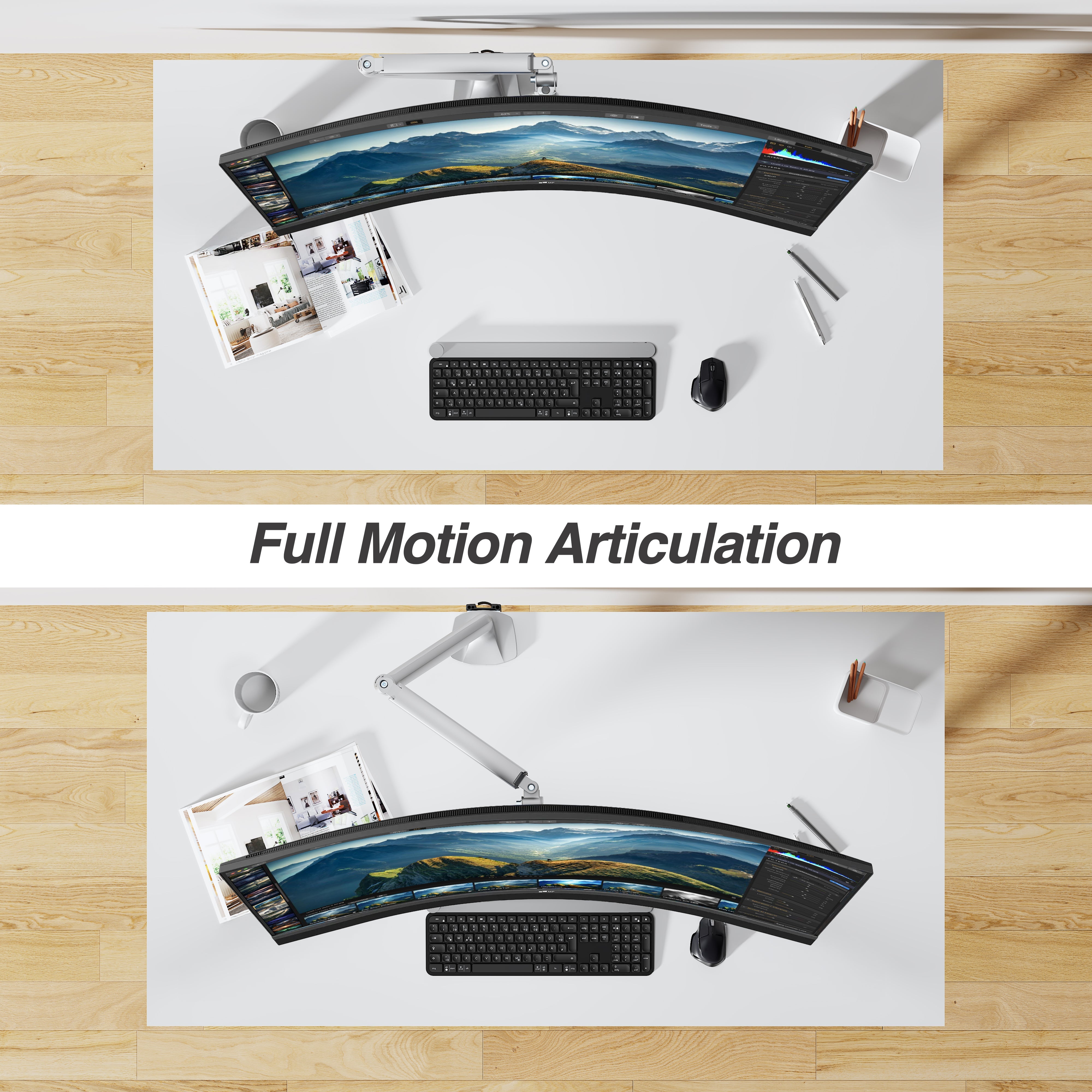 AVLT Single 33 lbs Monitor Desk Mount Premium Mechanical Spring-Gray
