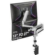 AVLT Dual 27" Monitor Desk Mount Stackable Premium Gas Spring - Gray