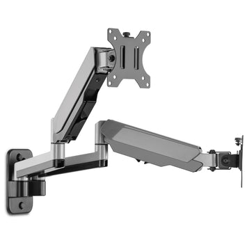 AVLT Dual 32" Monitor Wall Mount Premium Aluminum Gas Spring - Gray