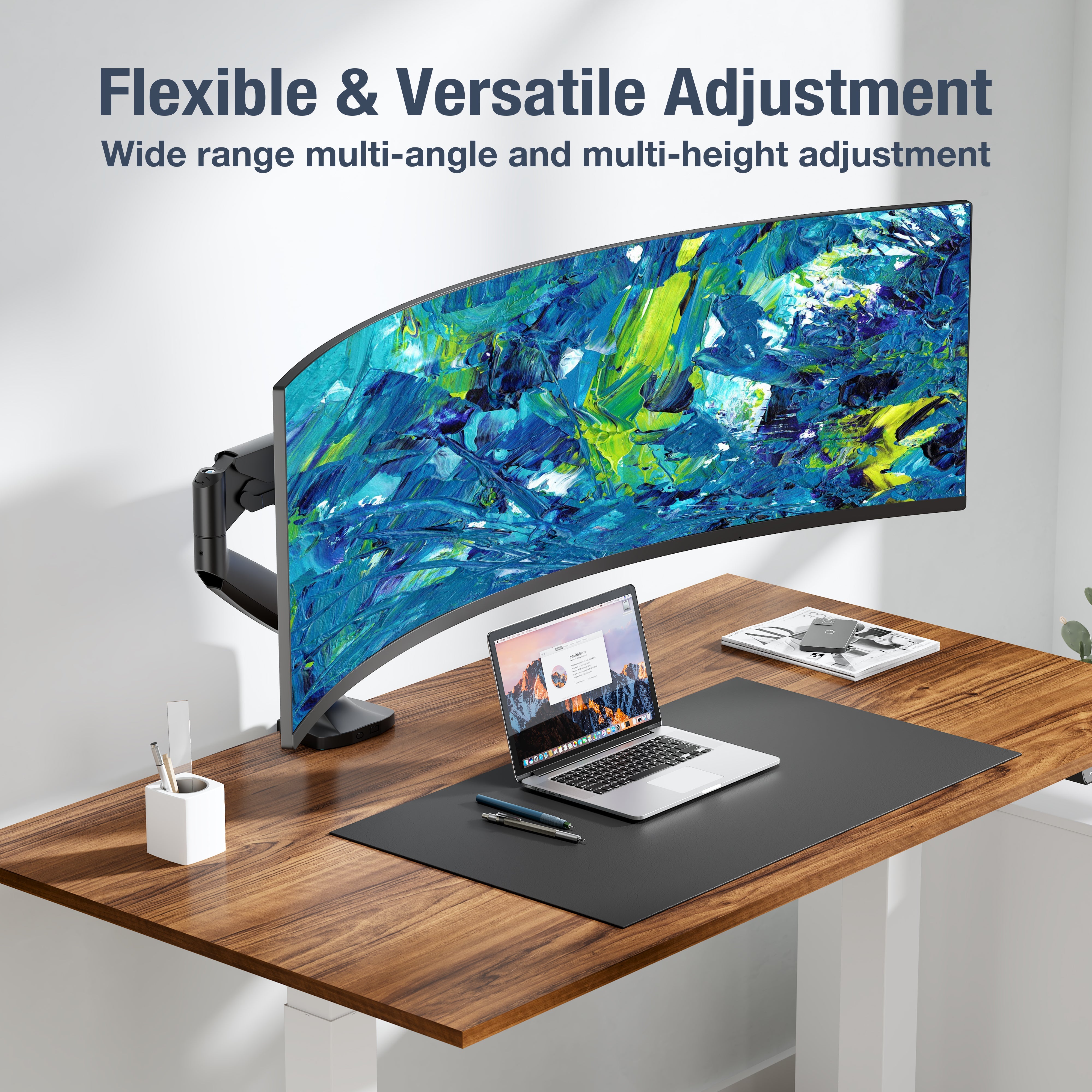 AVLT Single 26 lbs Monitor Desk Mount Premium Mechanical Spring - Black
