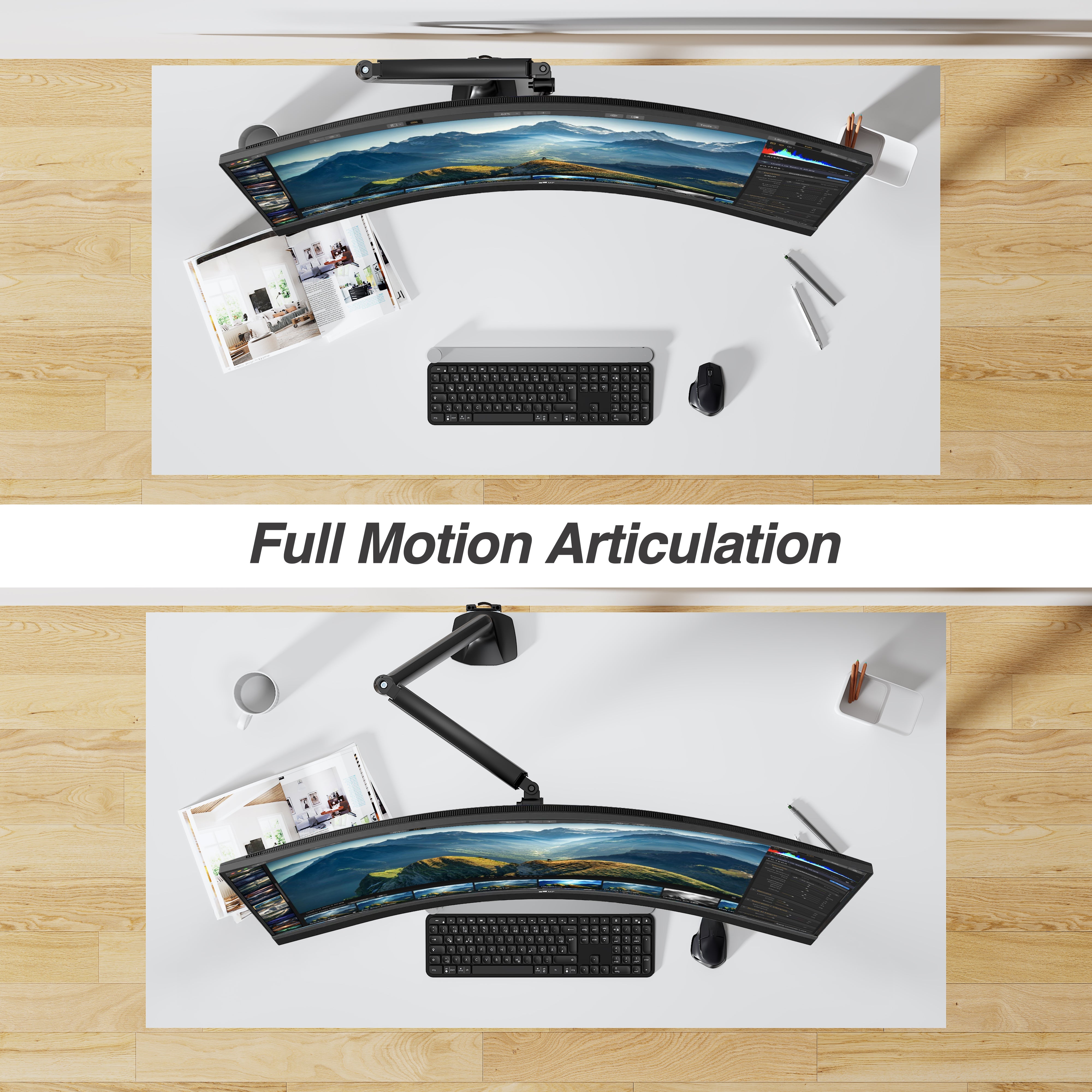 AVLT Single 26 lbs Monitor Desk Mount Premium Mechanical Spring - Black