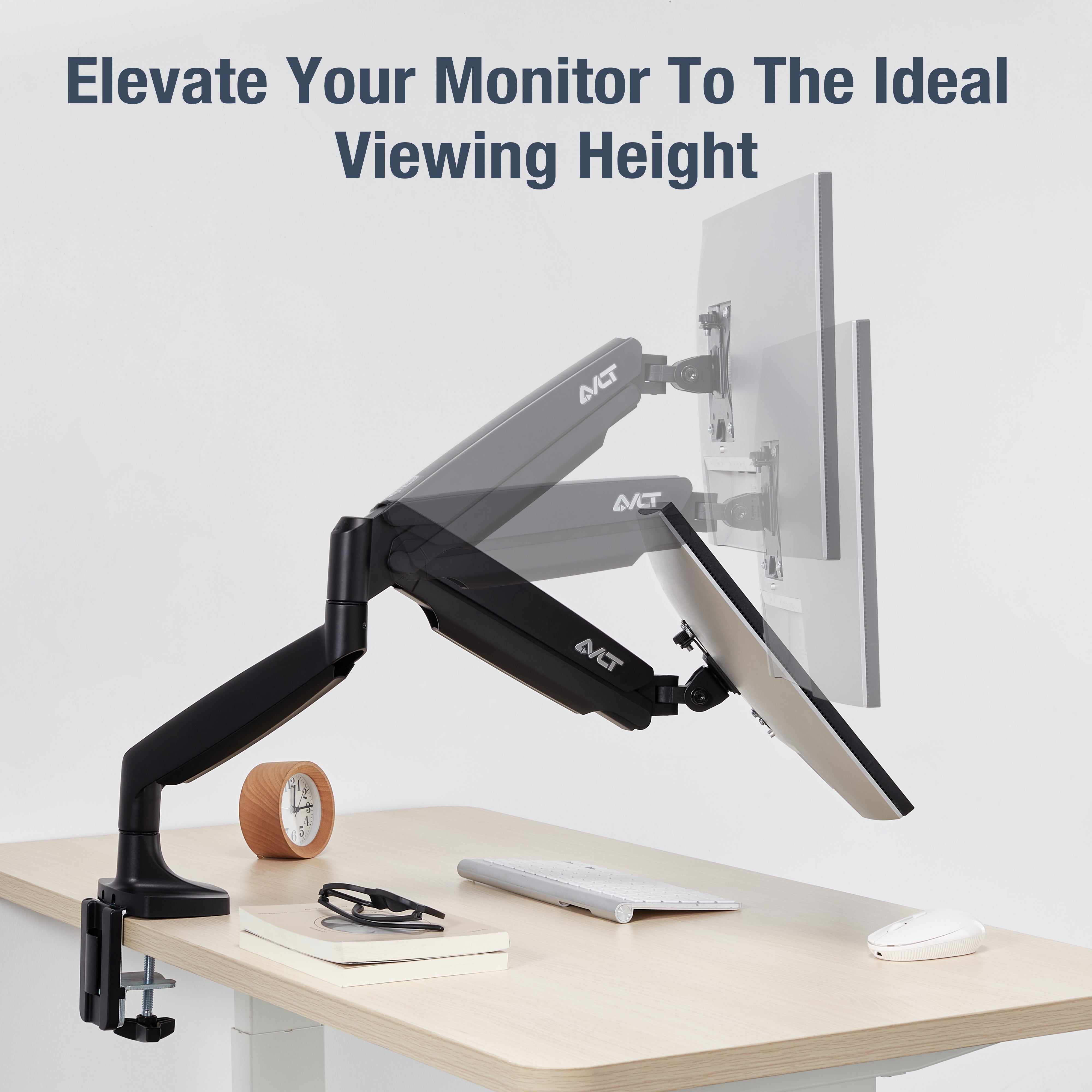 AVLT Single 26 lbs Monitor Desk Mount Premium Mechanical Spring - Black