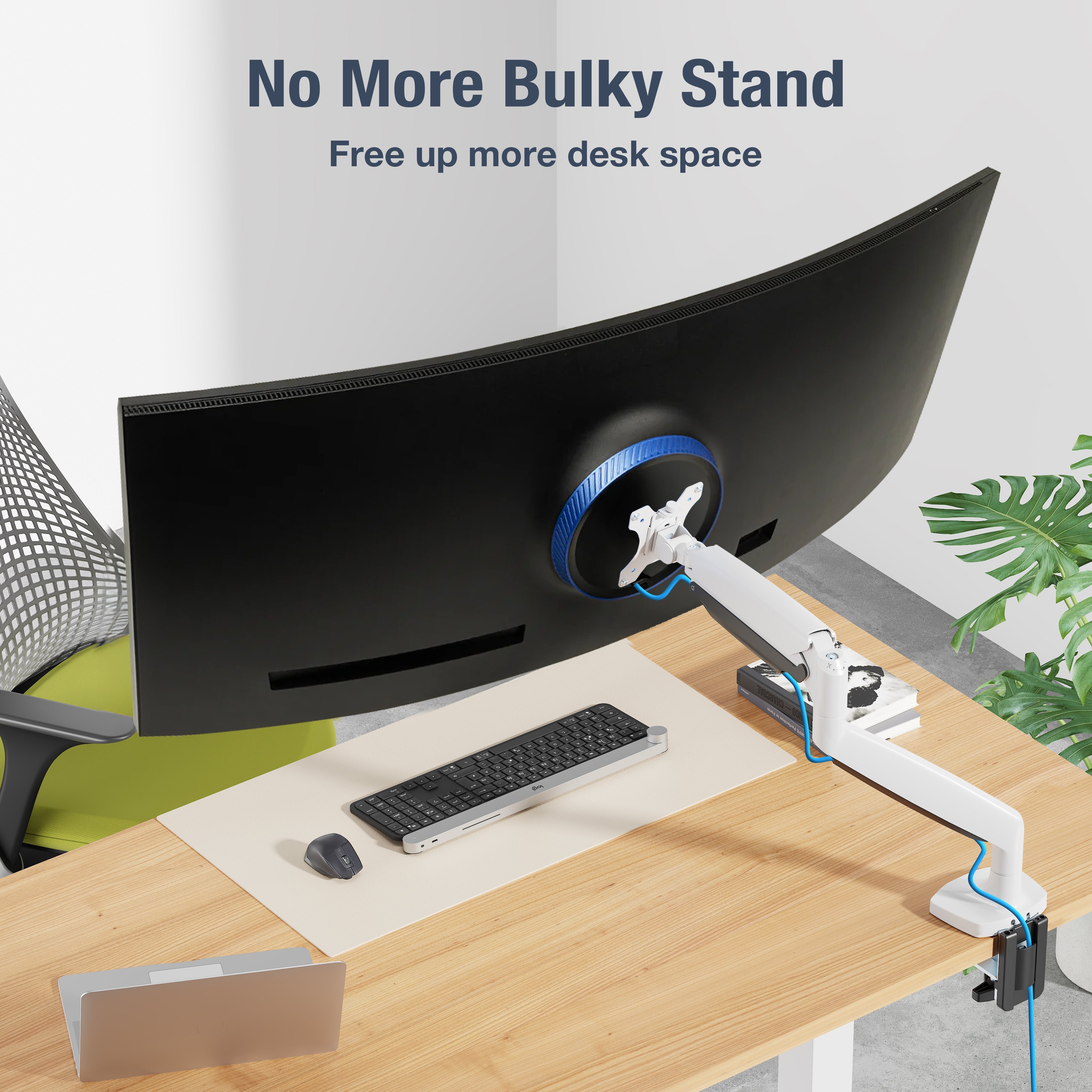 AVLT Single 26 lbs Monitor Desk Mount Premium Mechanical Spring - White