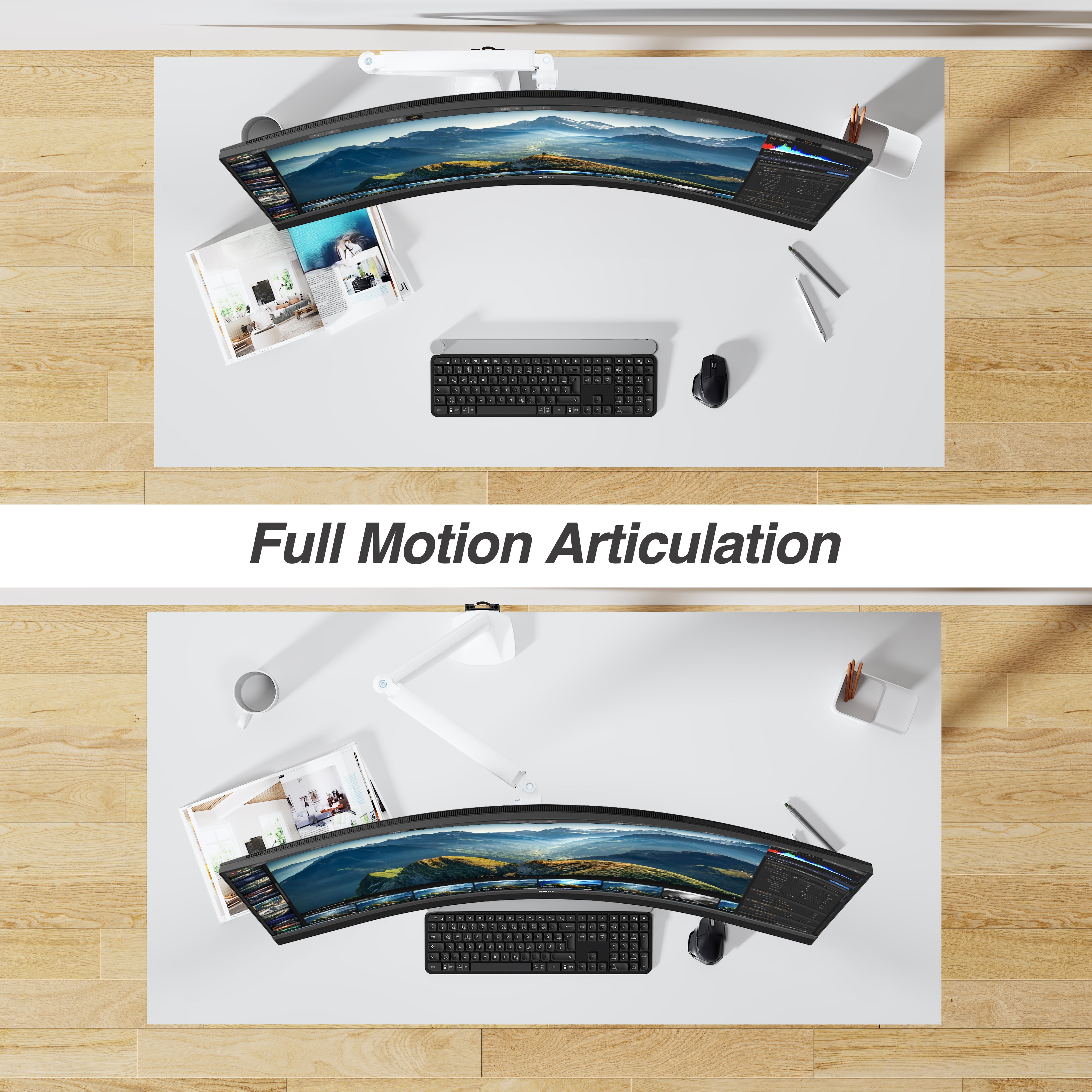 AVLT Single 26 lbs Monitor Desk Mount Premium Mechanical Spring - White