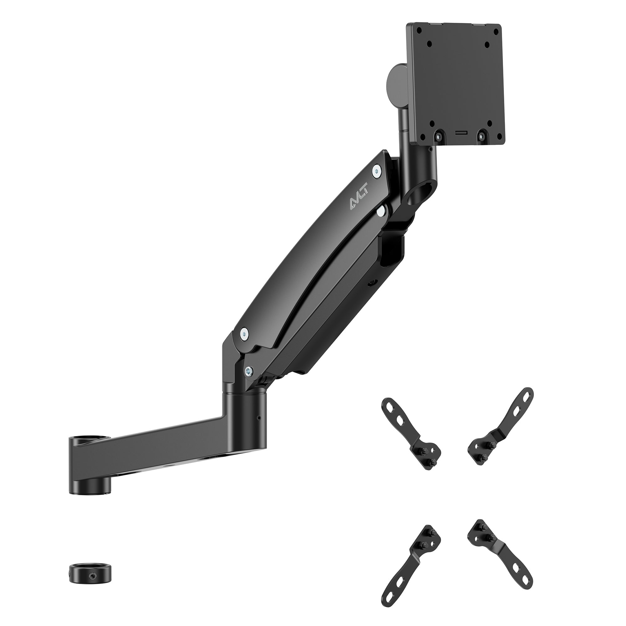 AVLT Single 57 Inch Heavy Duty Monitor Arm Add-On Kit For Pole Top Mount - Black