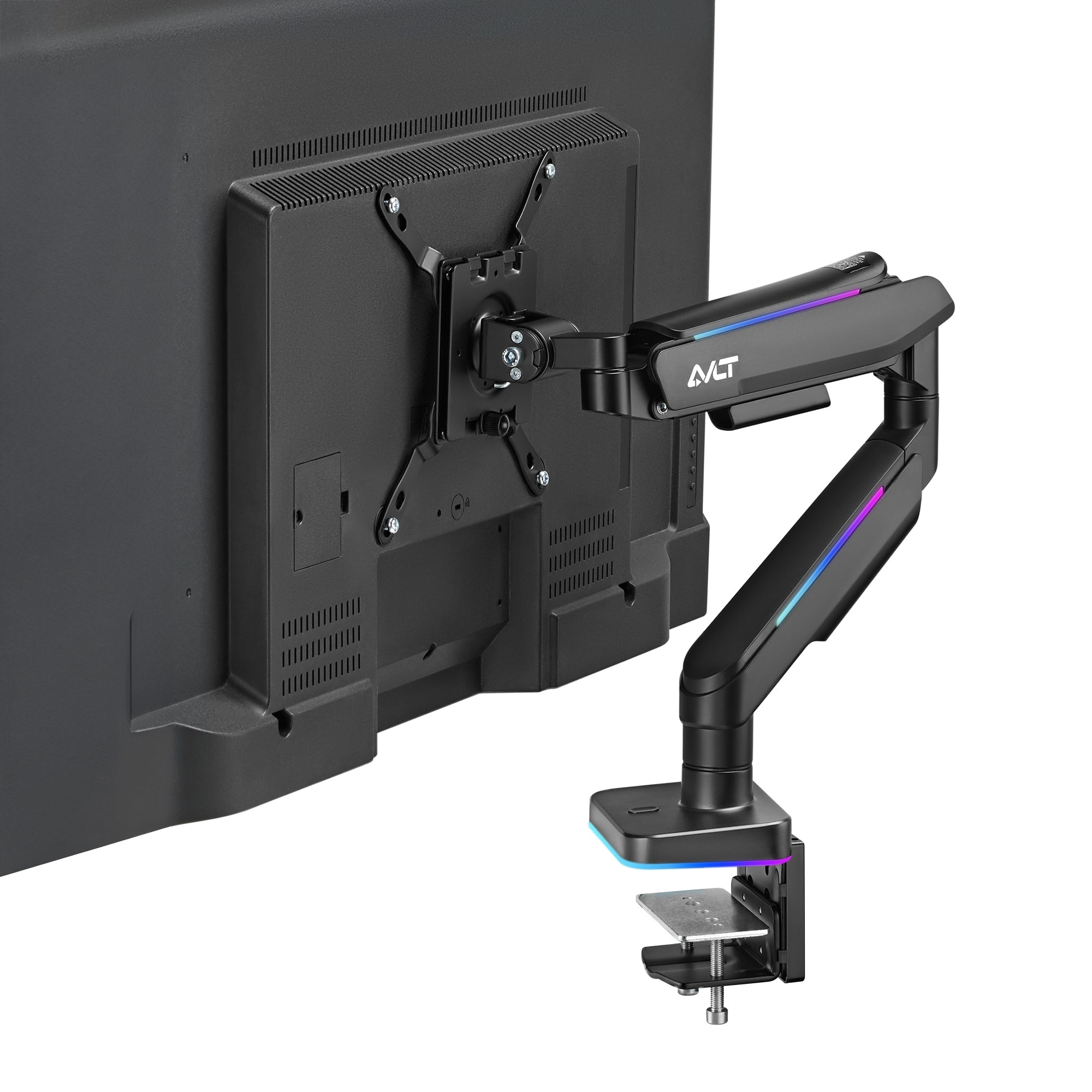AVLT RGB Button Gaming Single 49-inch Monitor Arm - Black