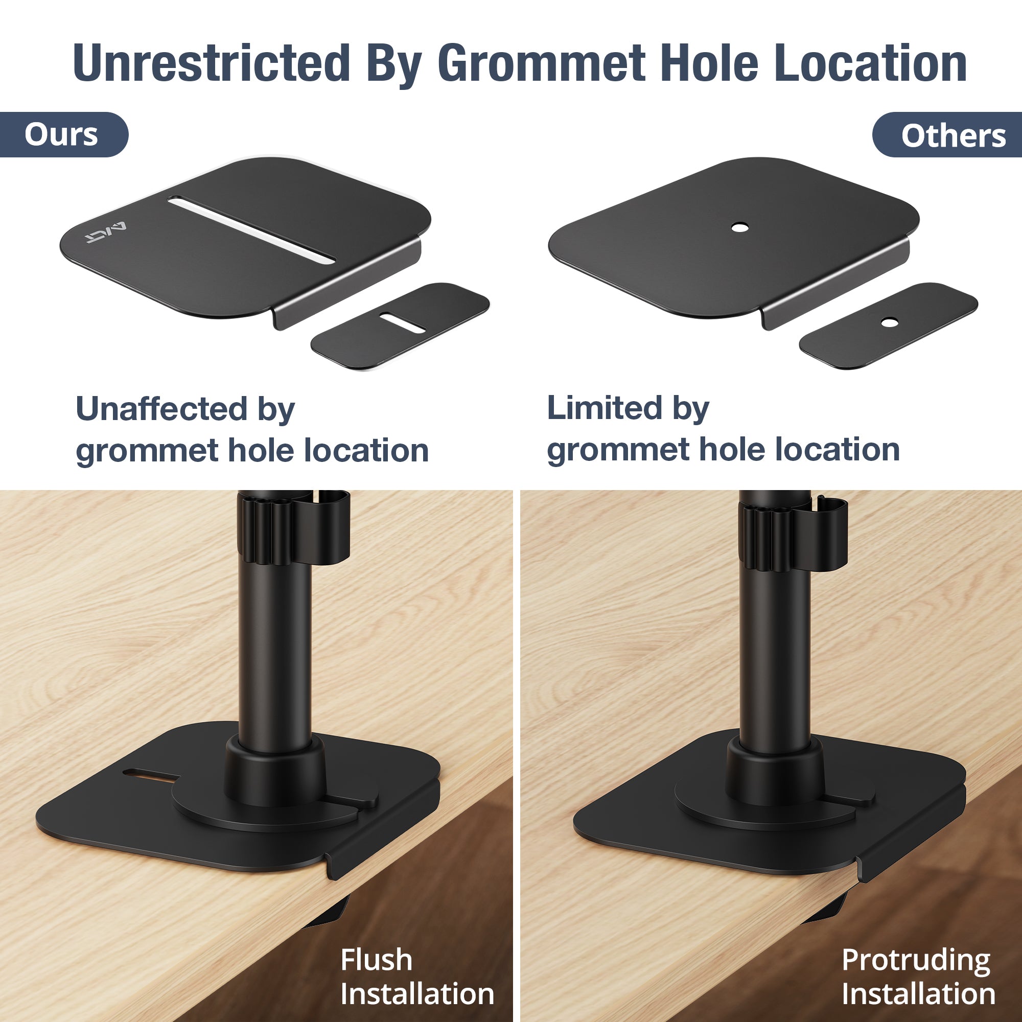 AVLT Dual 49 Inch Stacking Monitor Pole Mount - Black