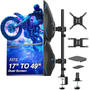 AVLT Dual 49 Inch Stacking Monitor Pole Mount - Black