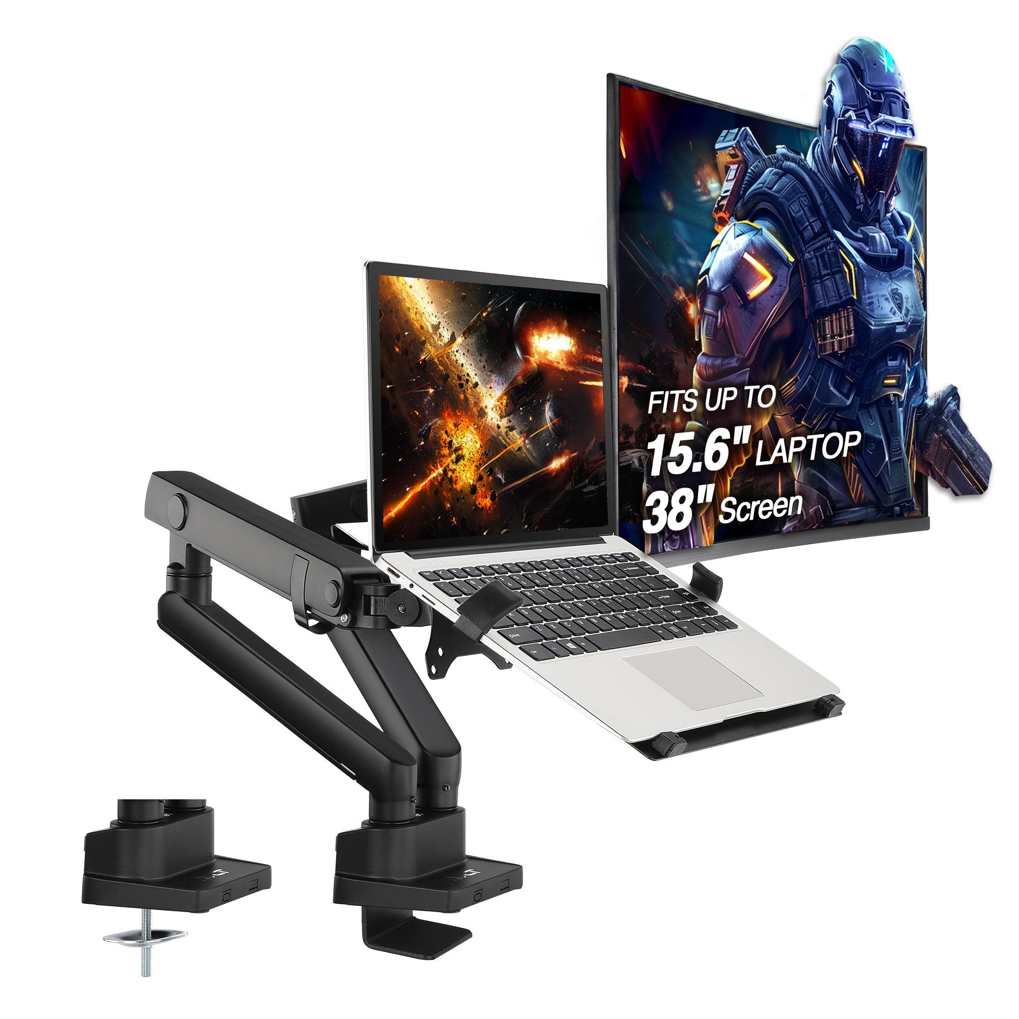 値下げ中！AVLT avlt-dm15-1ノートパソコン ディスプレイアーム AVLT Laptop & Monitor Arm Desk Mount – Dual Full Motion Adjustable