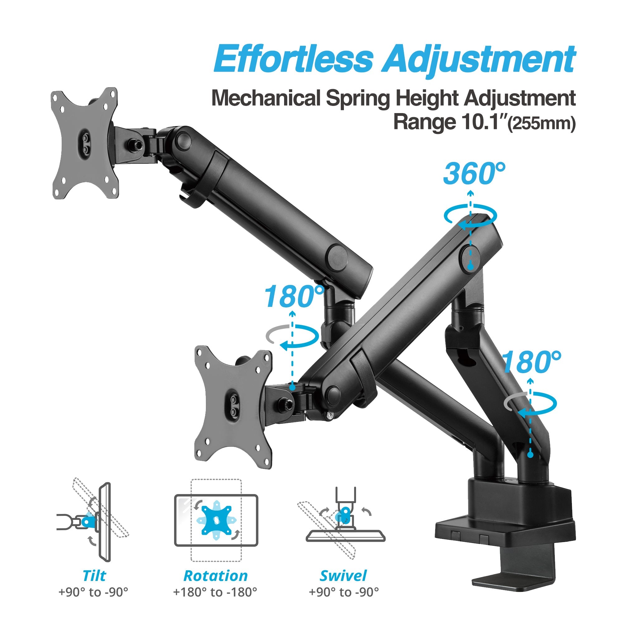 AVLT Laptop & 38 Inch Monitor Desk Mount - Black