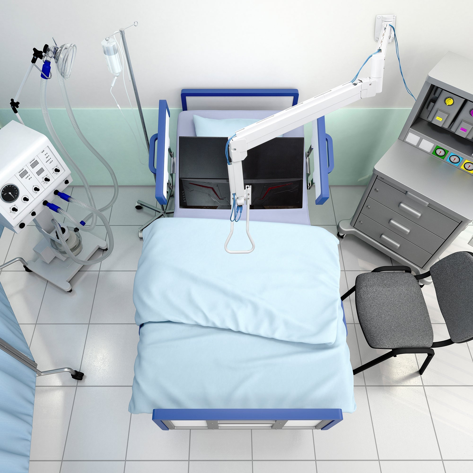AVLT Medical Grade Monitor Wall Mount - Single - White