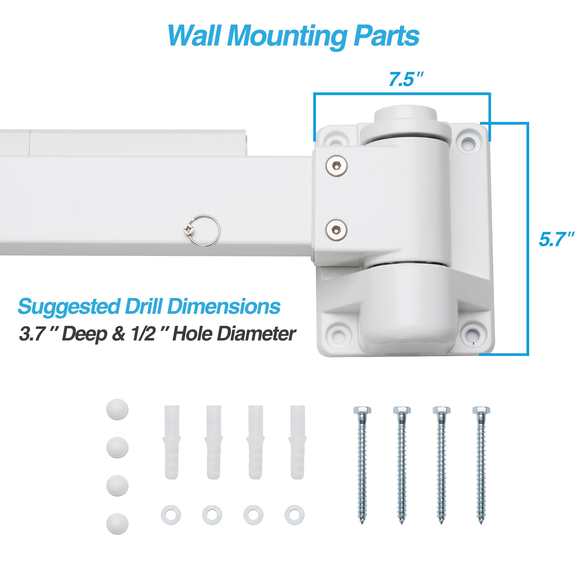 AVLT Medical Grade Monitor Wall Mount - Single - White