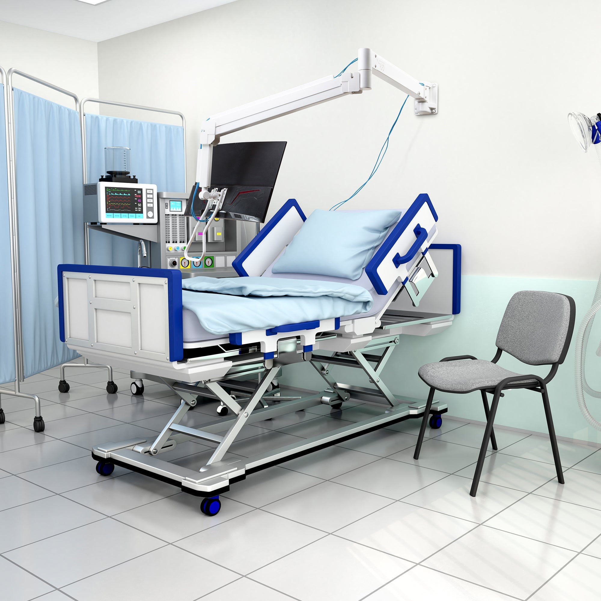 AVLT Medical Grade Monitor Wall Mount - Single - White