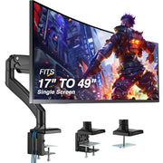 AVLT Single 50 lbs Heavy Duty Monitor Desk Desk Mount With USB 3.0 & AUX Ports - Black