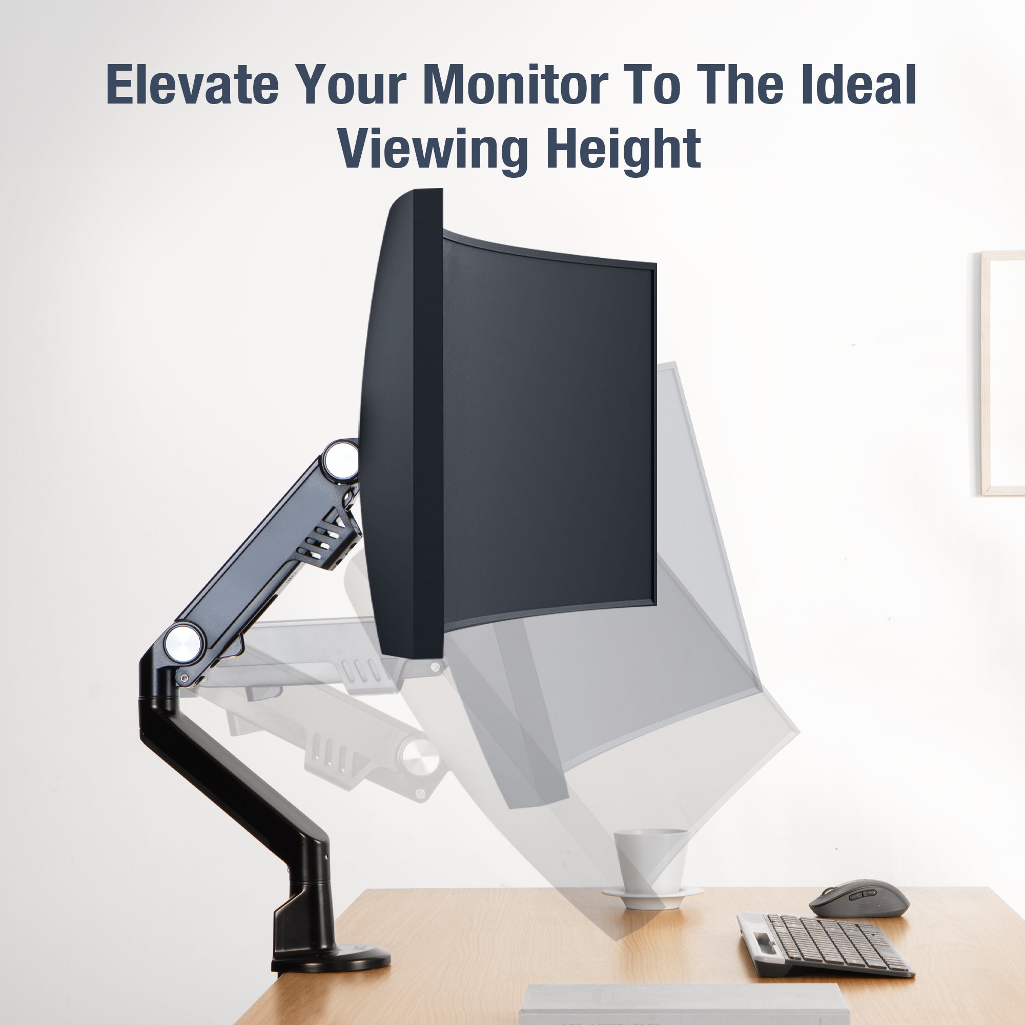 AVLT Heavy-Duty Premium New Top Mounting Desk Mount - Single - Black