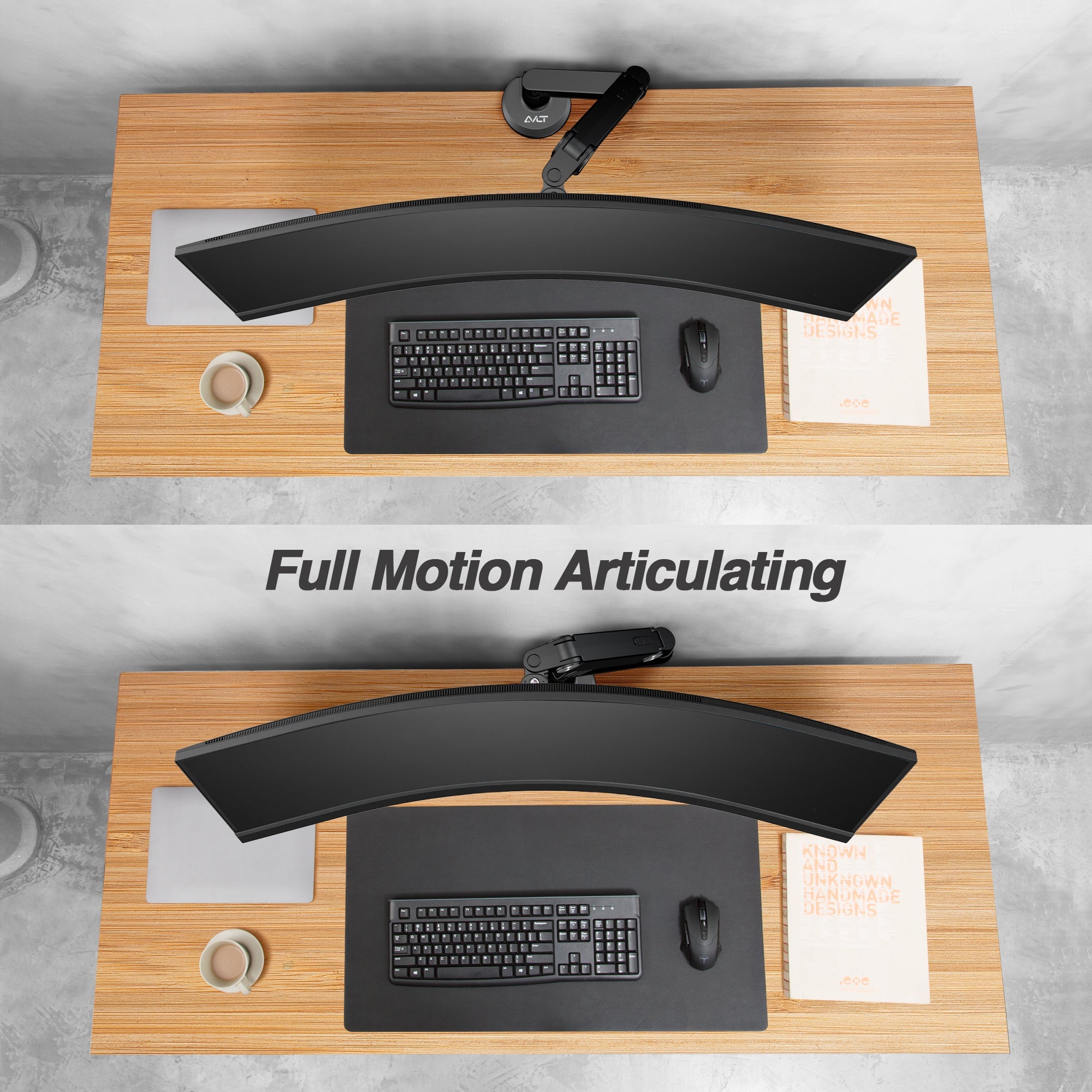 AVLT Heavy-Duty Premium New Top Mounting Desk Mount - Single - Black