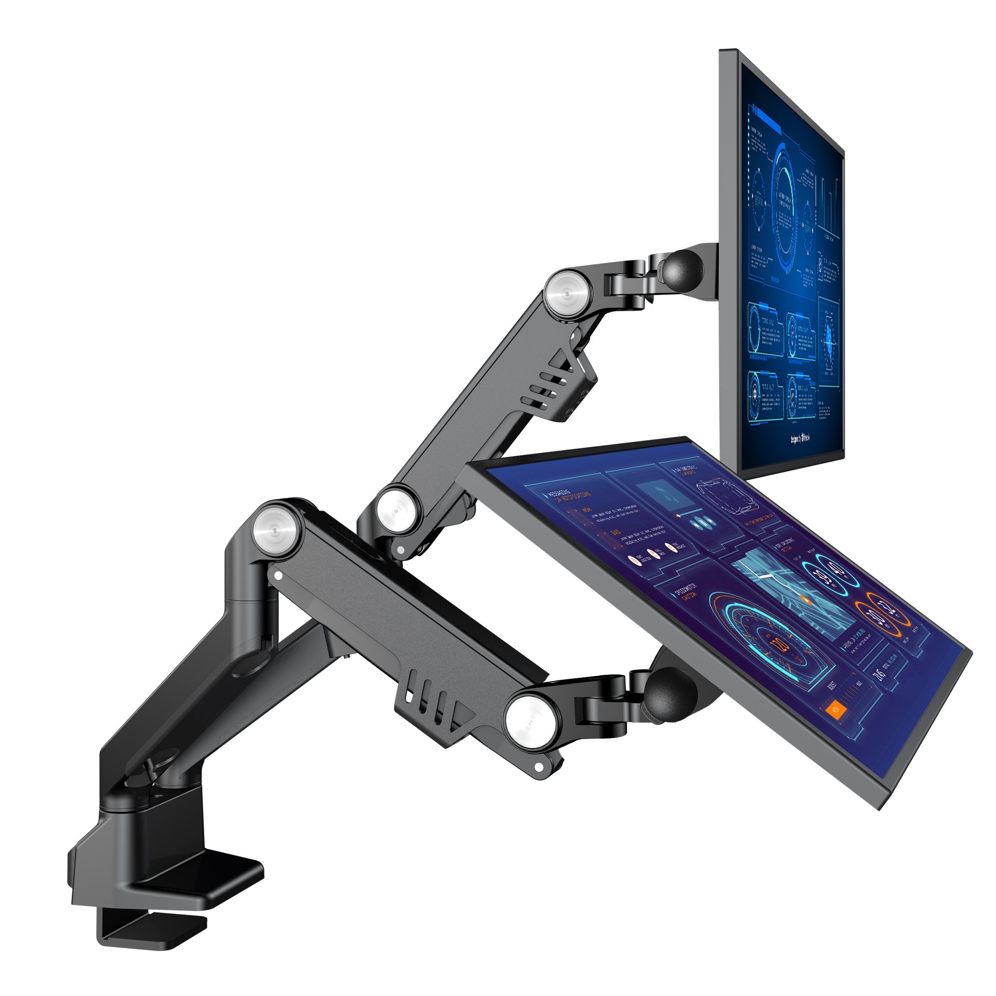 AVLT Heavy-Duty Premium New Top Mounting Desk Mount - Dual - Black