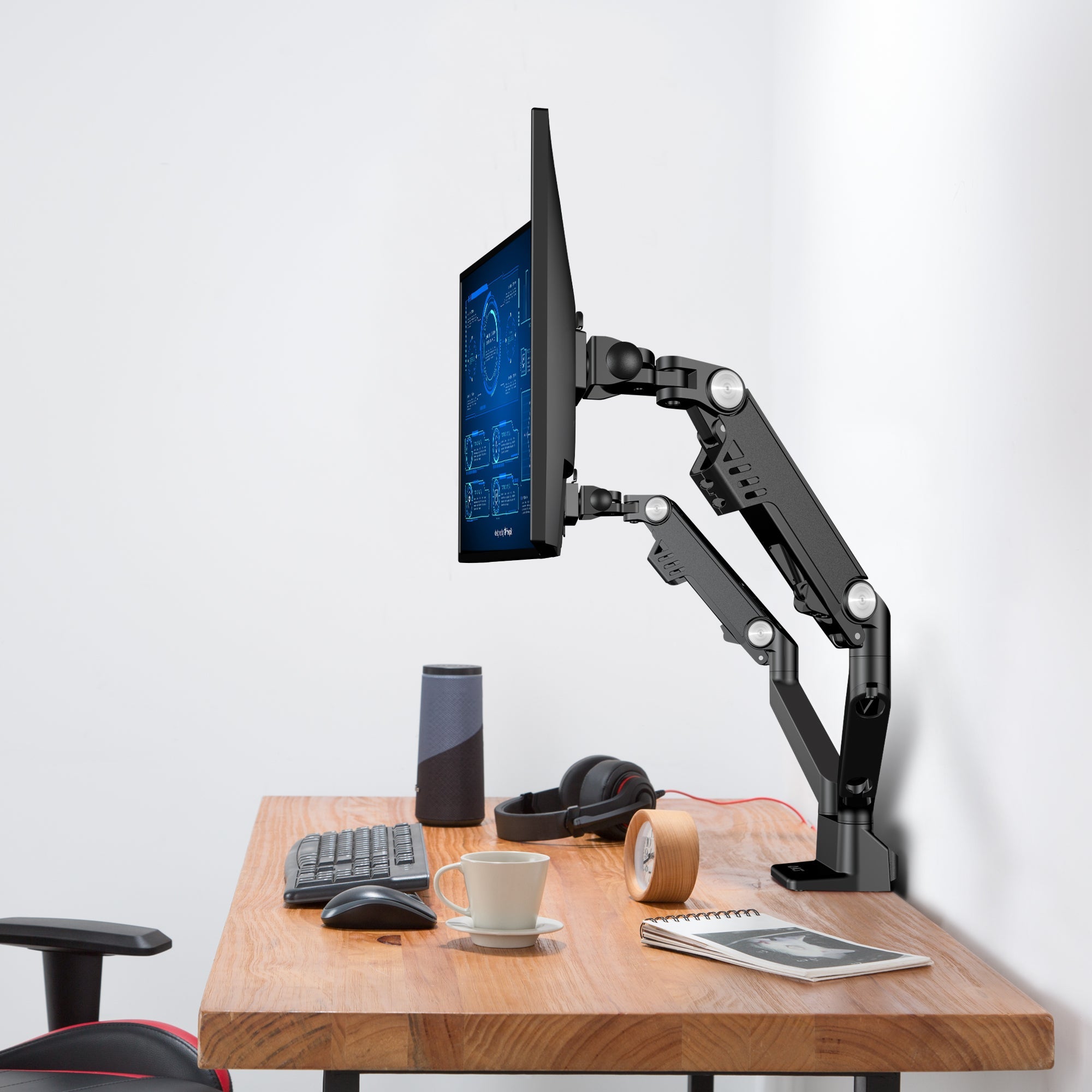 AVLT Heavy-Duty Premium New Top Mounting Desk Mount - Dual - Black