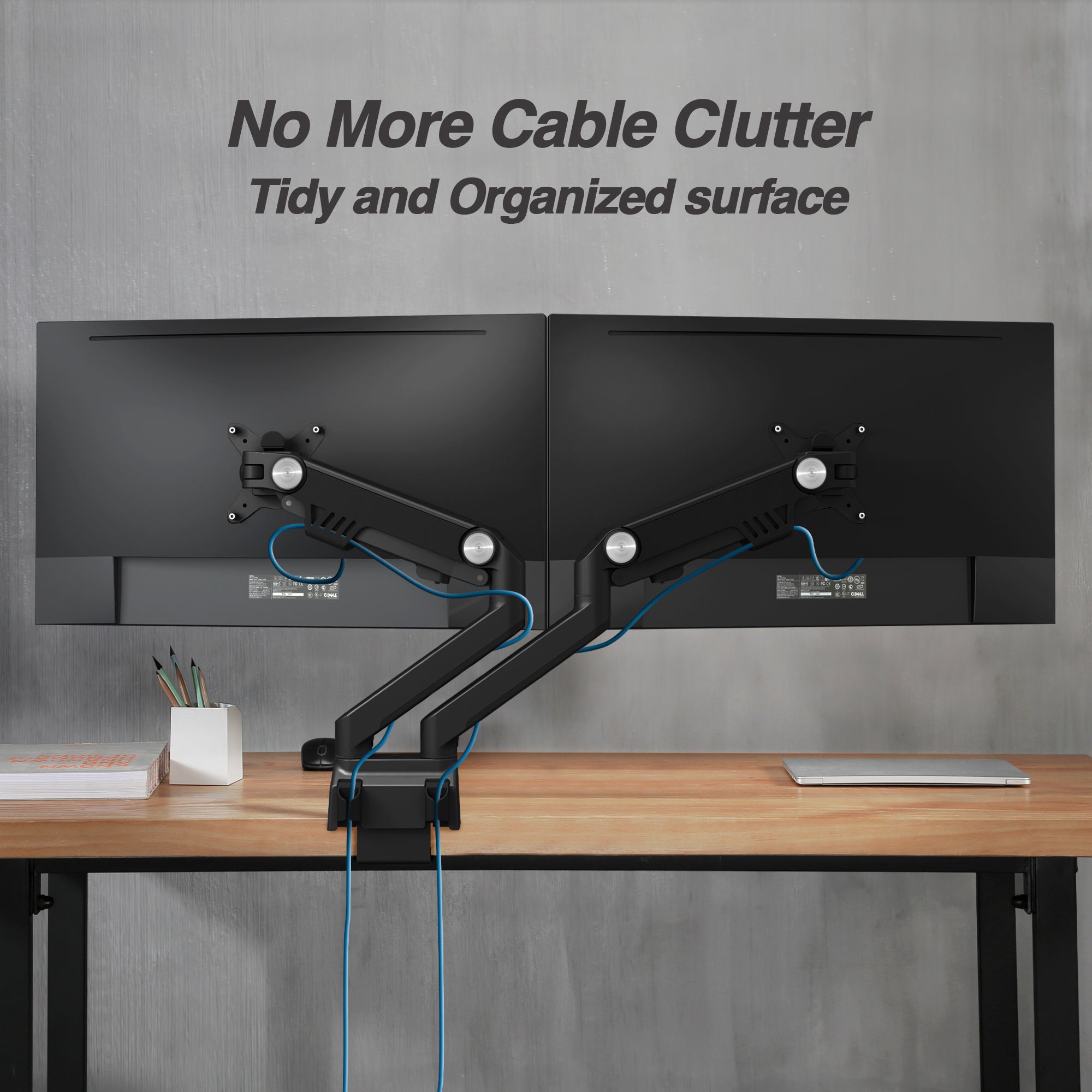 AVLT Heavy-Duty Premium New Top Mounting Desk Mount - Dual - Black
