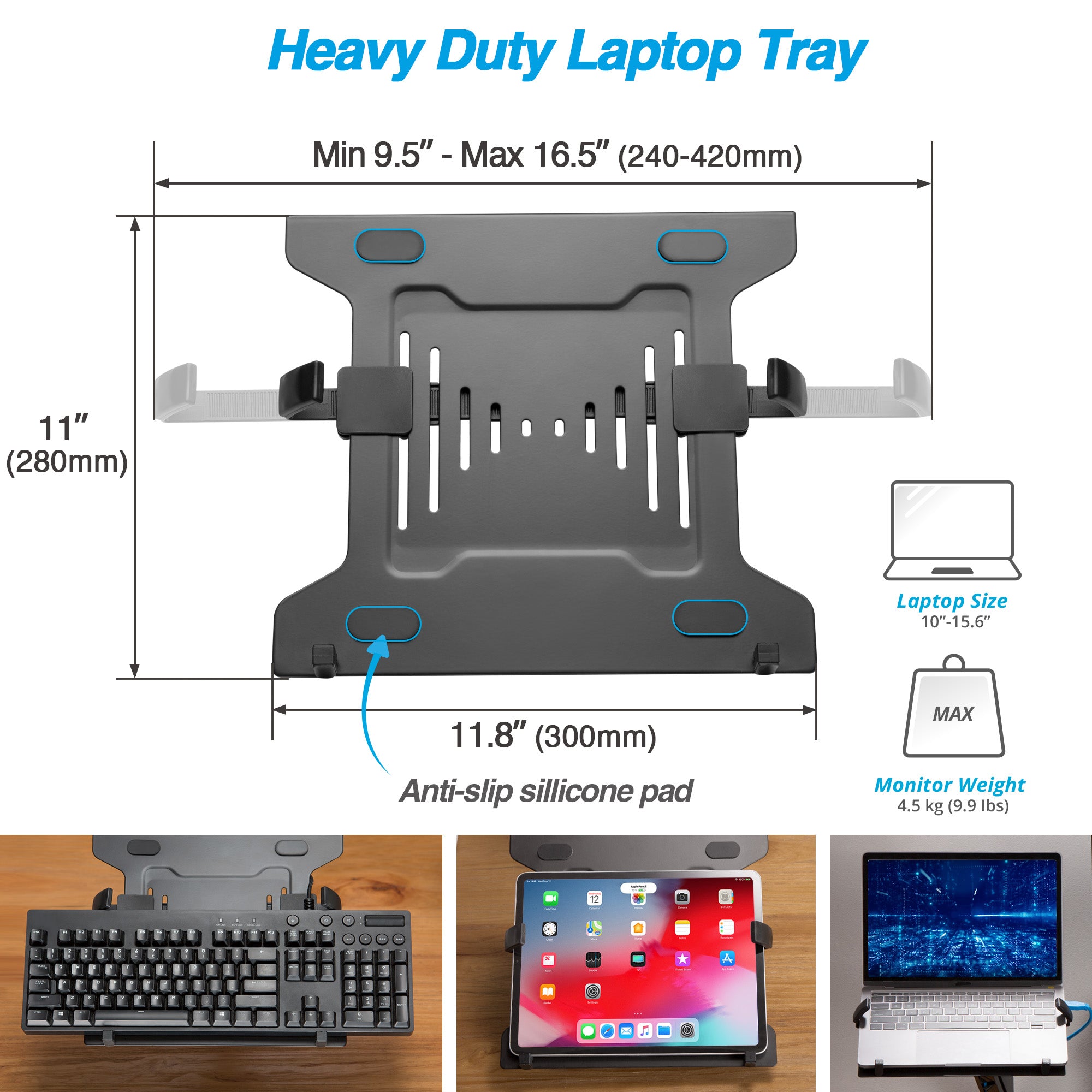 AVLT Laptop & 38 Inch Monitor Arm - Black