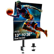 AVLT Dual 38 Inch Stacking Monitor Pole Mount - Black