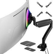 AVLT Single 57-inch Heavy Duty Monitor Arm Top Mount With USB-C USB-A Ports - Black