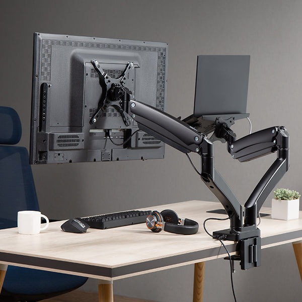 AVLT Laptop & Monitor Desk Mount USB-C Dual Mount Dock - Black