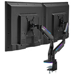 AVLT RGB Button Gaming Dual 43-inch Monitor Arm - Black