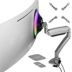 AVLT Single 57-inch Heavy Duty Monitor Arm Top Mount With USB-C USB-A Ports - Gray