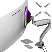 AVLT Single 57-inch Heavy Duty Monitor Arm Top Mount With USB-C USB-A Ports - Gray
