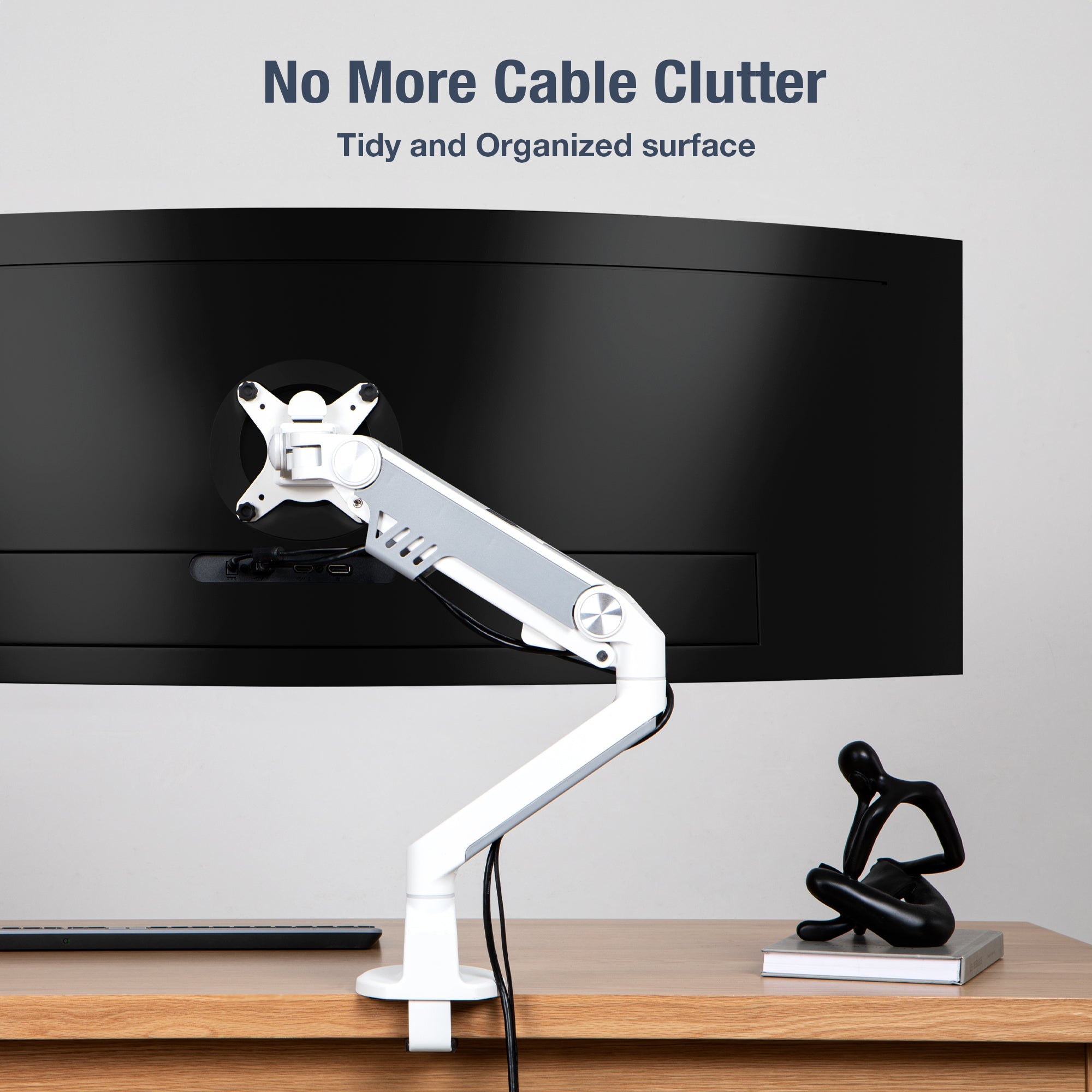 AVLT Heavy-Duty Premium New Top Mounting Desk Mount - Single - White