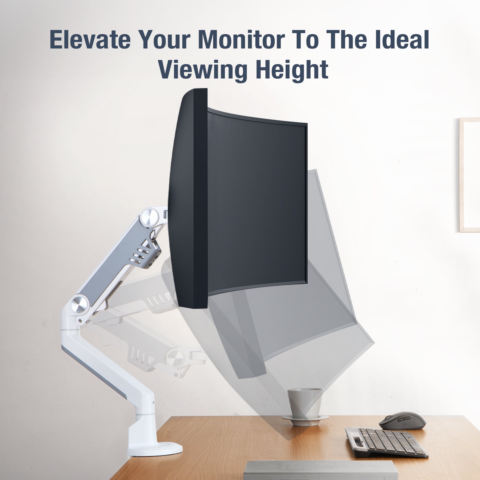 AVLT Heavy-Duty Premium New Top Mounting Desk Mount - Single - White