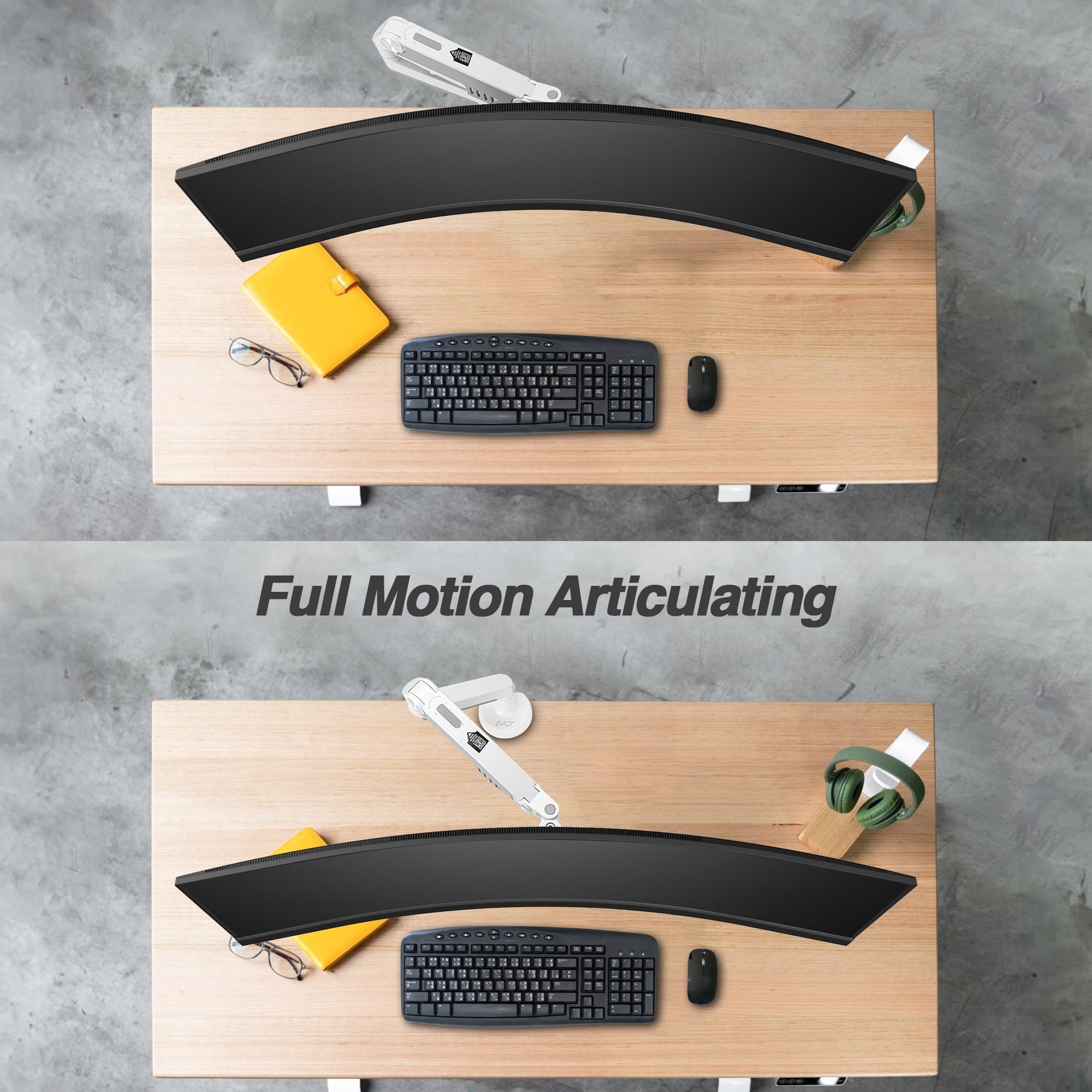 AVLT Heavy-Duty Premium New Top Mounting Desk Mount - Single - White