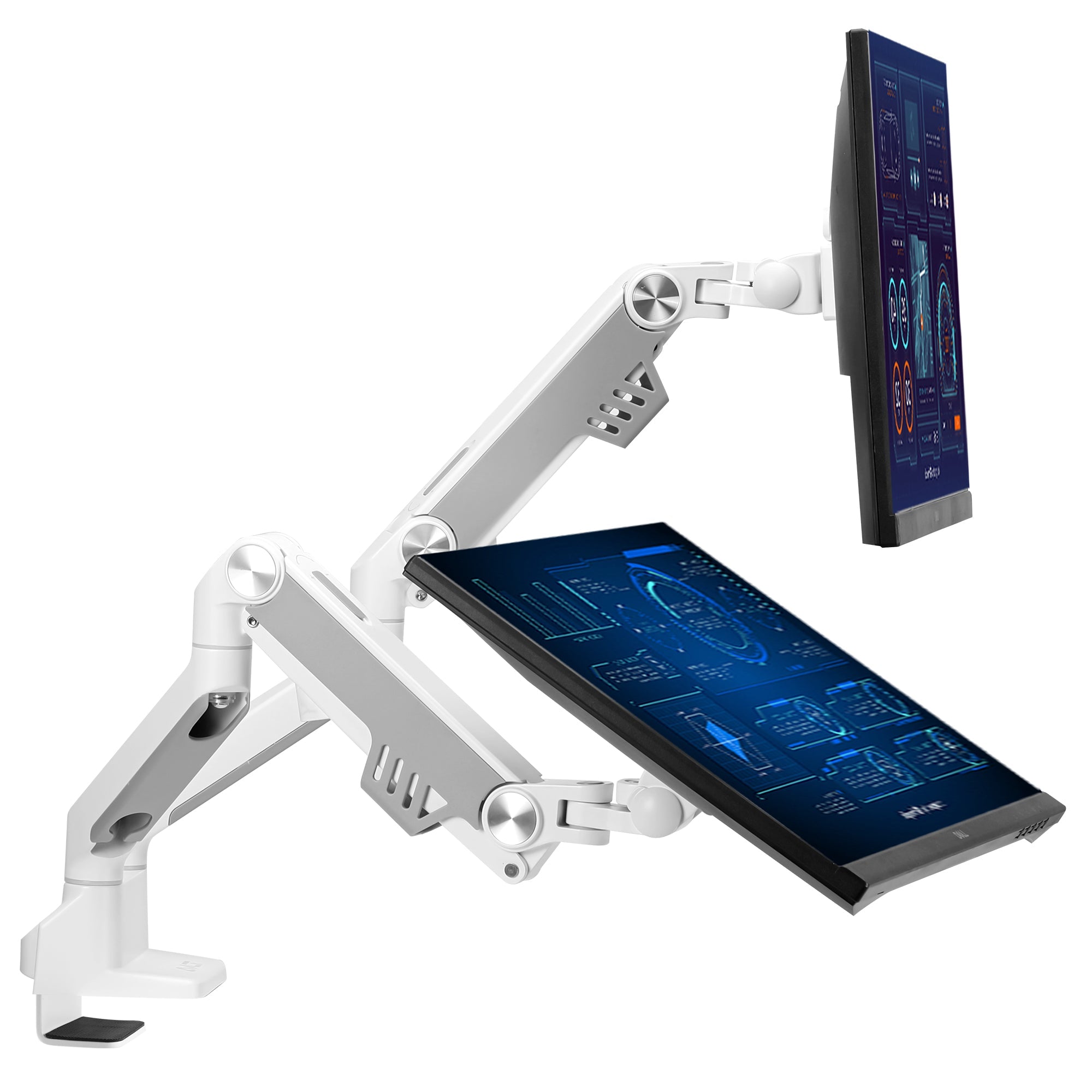 AVLT Heavy-Duty Premium New Top Mounting Desk Mount - Dual - White