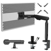 AVLT Single 40 Inch Easel Monitor Arm With USB-C USB-A Ports - Black