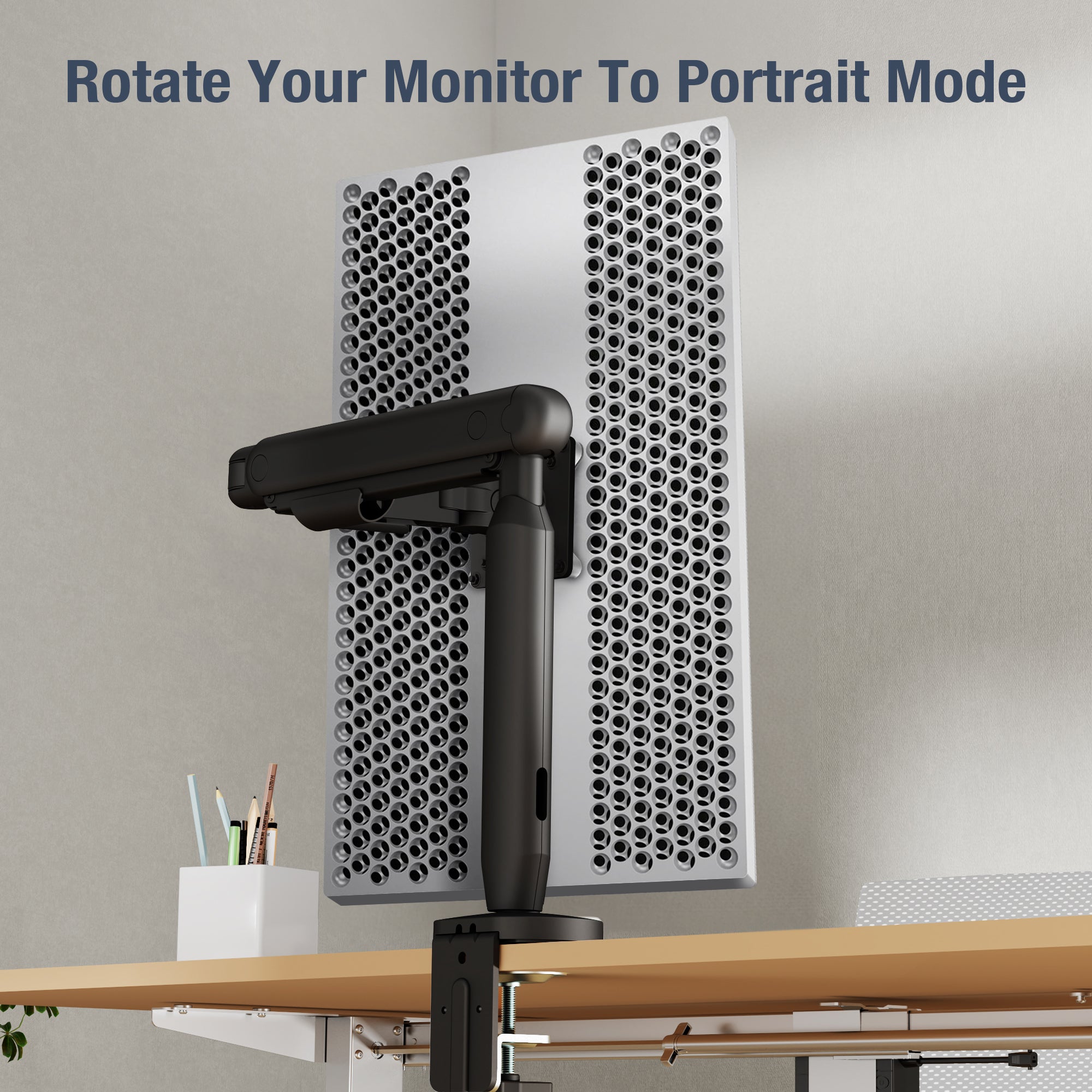 AVLT Single 40 Inch Easel Monitor Arm With USB-C USB-A Ports - Black