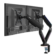 AVLT Dual 43-inch Monitor Desk Mount Touch Control RGB Gaming Lights - Black