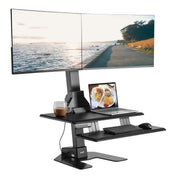AVLT Electric Dual Monitor Sit-Stand Workstation - Black