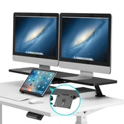 AVLT Clamp-On Monitor Stand Shelf with Holder for Standing Desk - Black