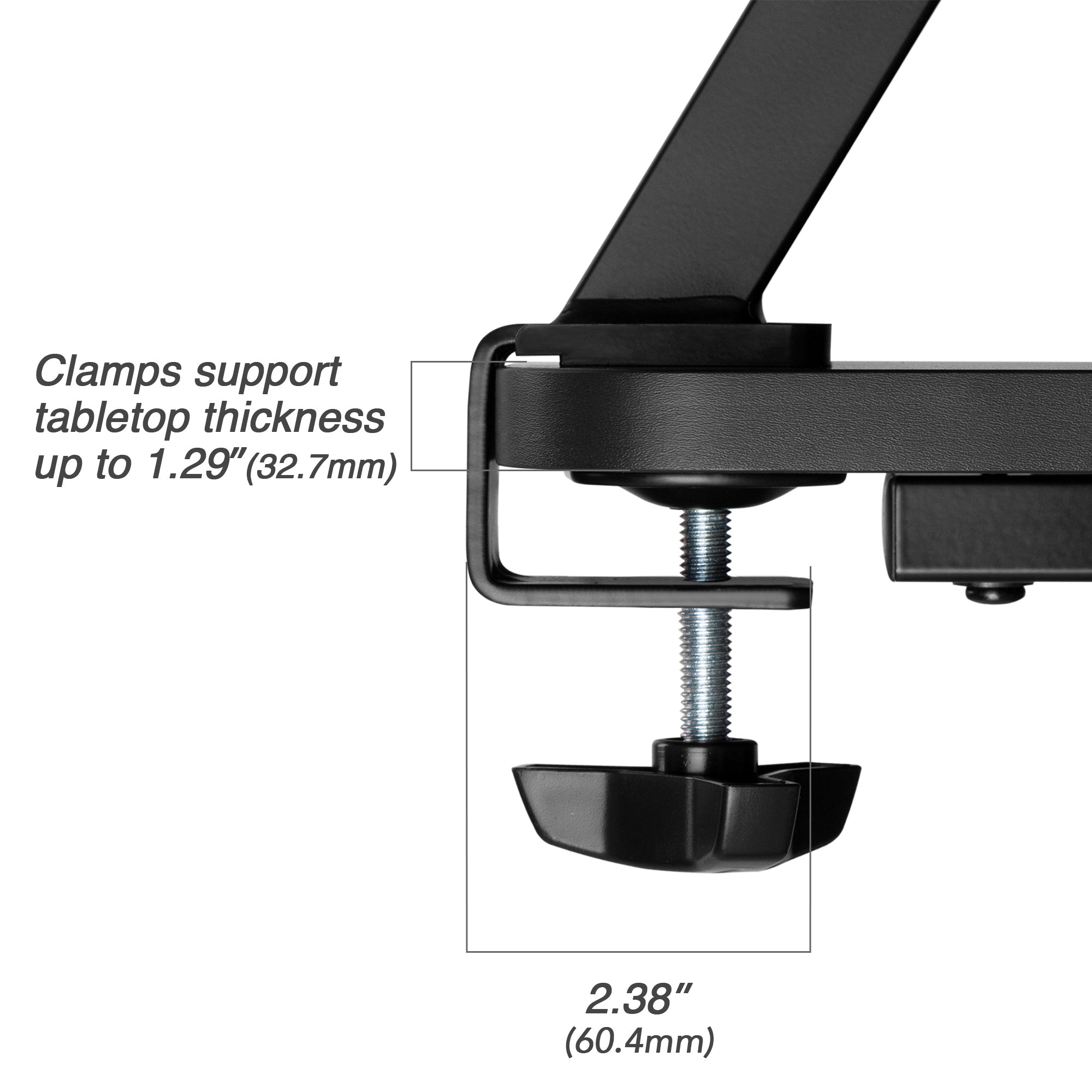 AVLT Clamp-On Monitor Stand Shelf with Holder for Standing Desk - Black