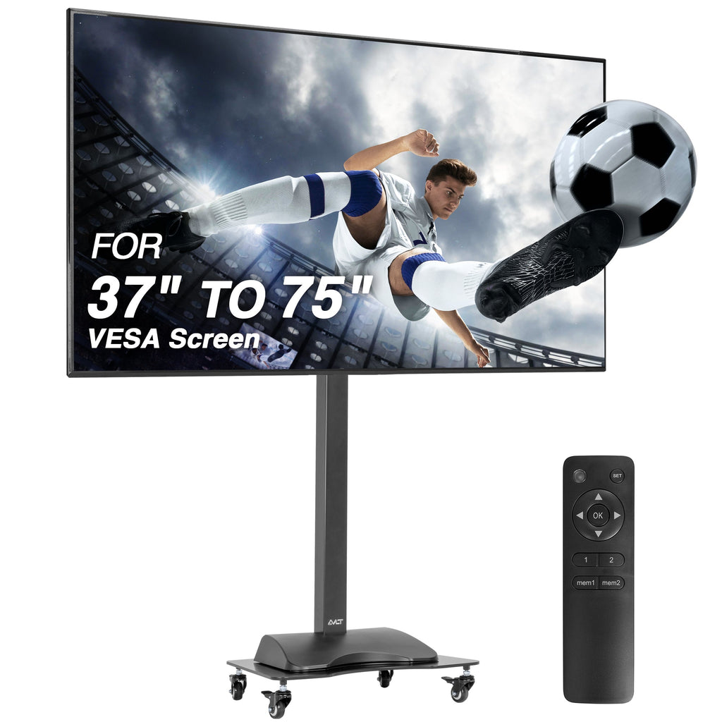 AVLT Motorized TV Lift Floor Rolling Stand - Black