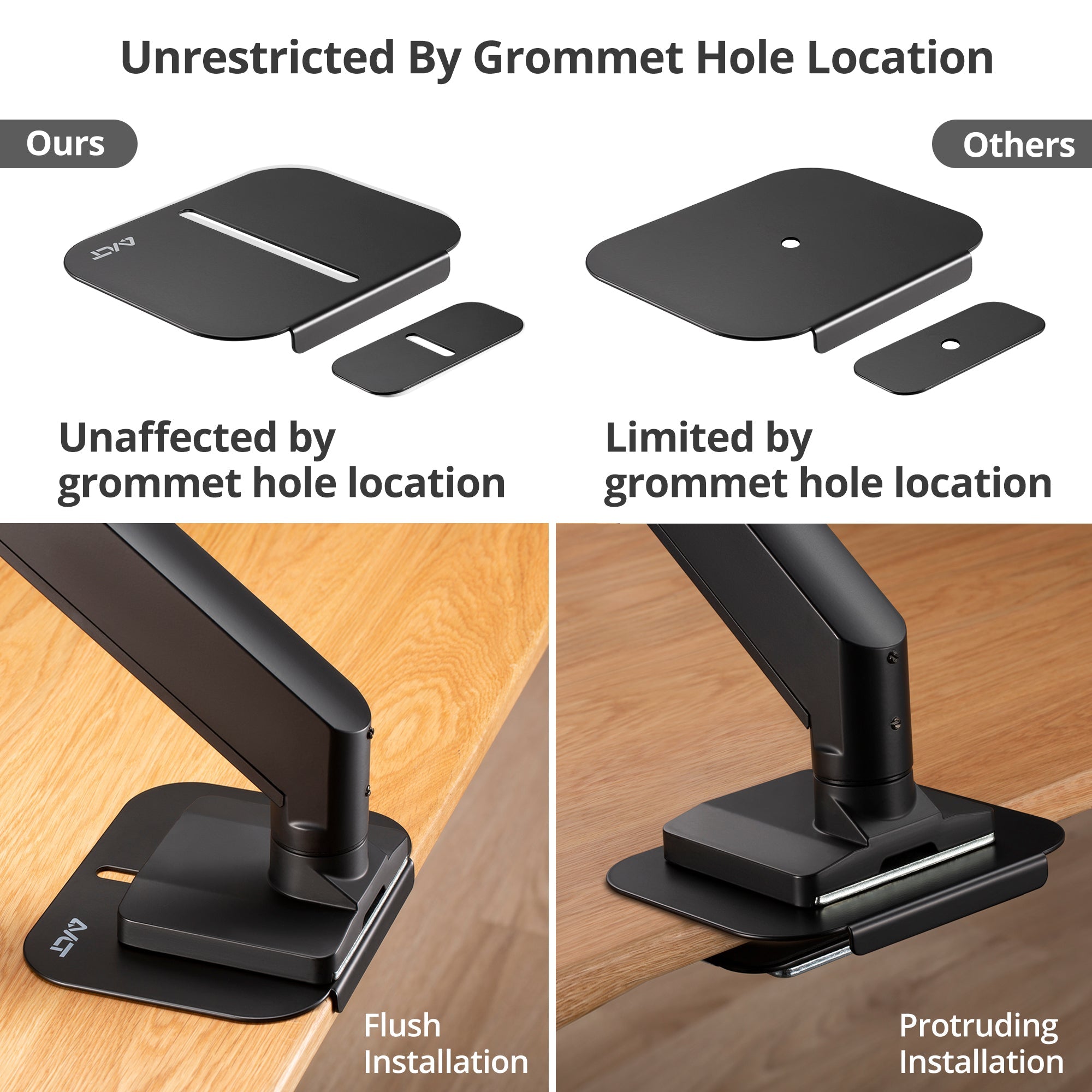AVLT Adjustable Reinforcement Plate Bracket Mount - Black
