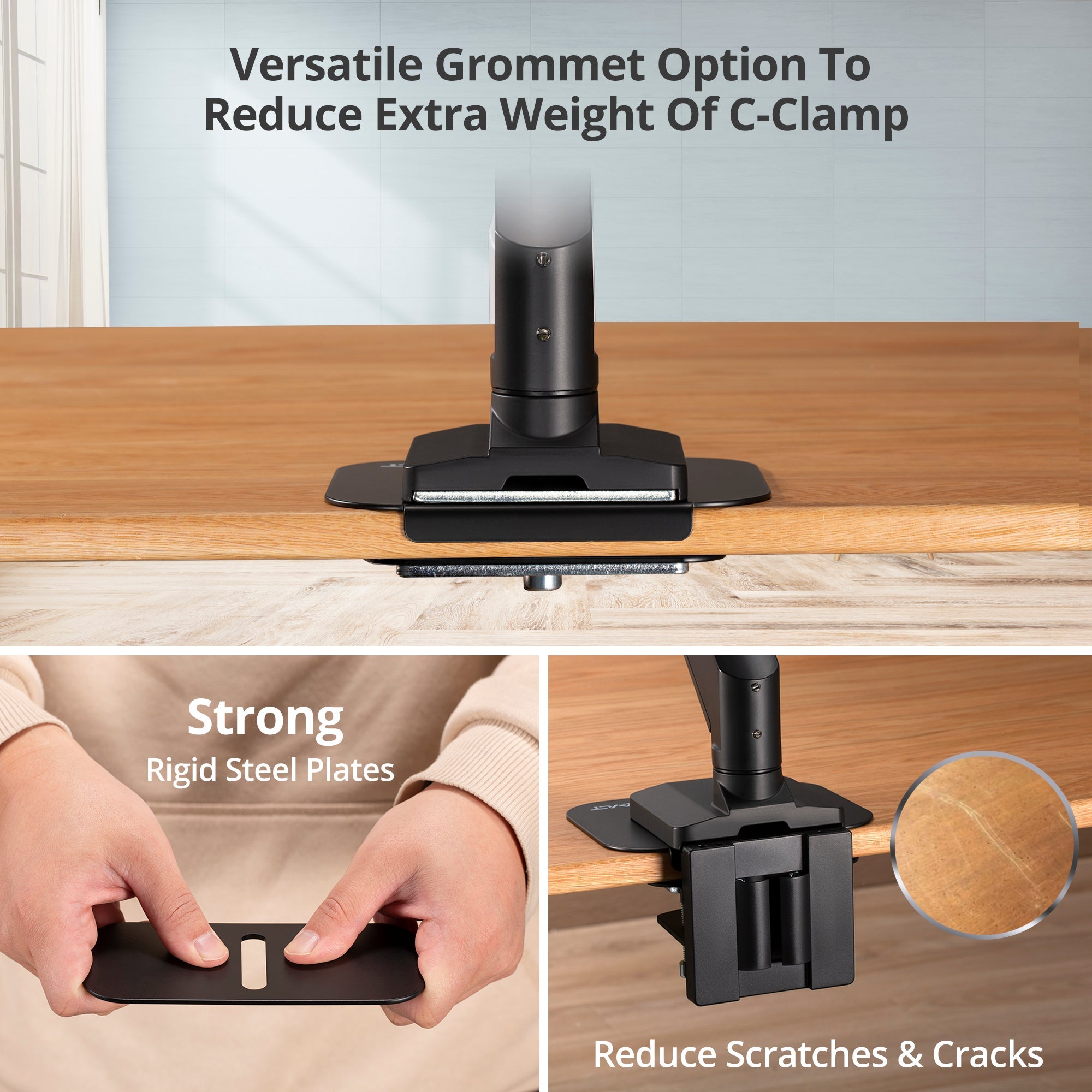 AVLT Adjustable Reinforcement Plate Bracket Mount - Black
